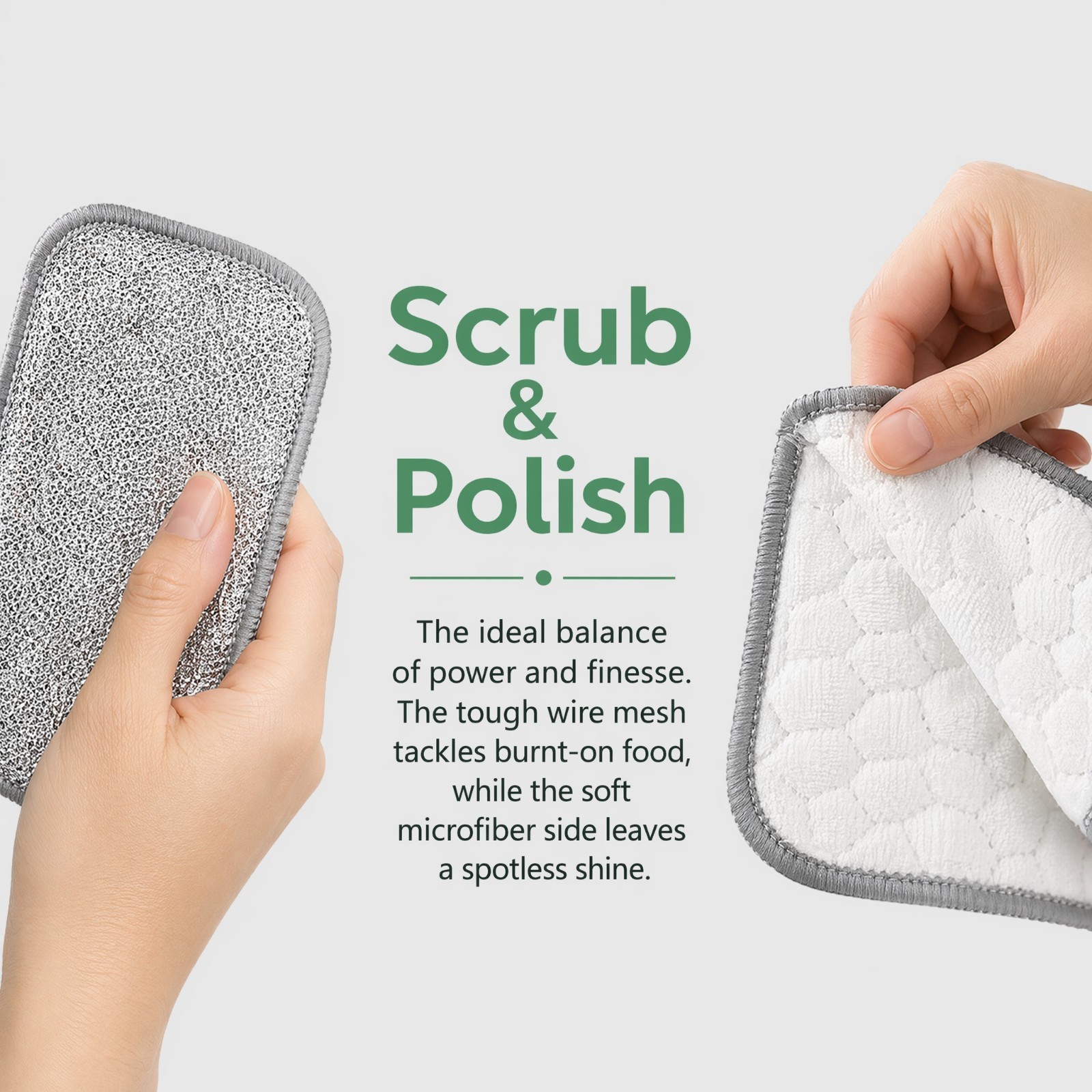 Dual Sided Wire Mesh Microfiber Kitchen Cleaning Cloths 5PC