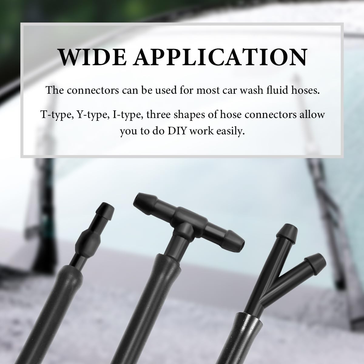 30 PCS Windshield Wiper Hose Connectors, 2-Way I Type 3-Way T/Y Type Windscreen