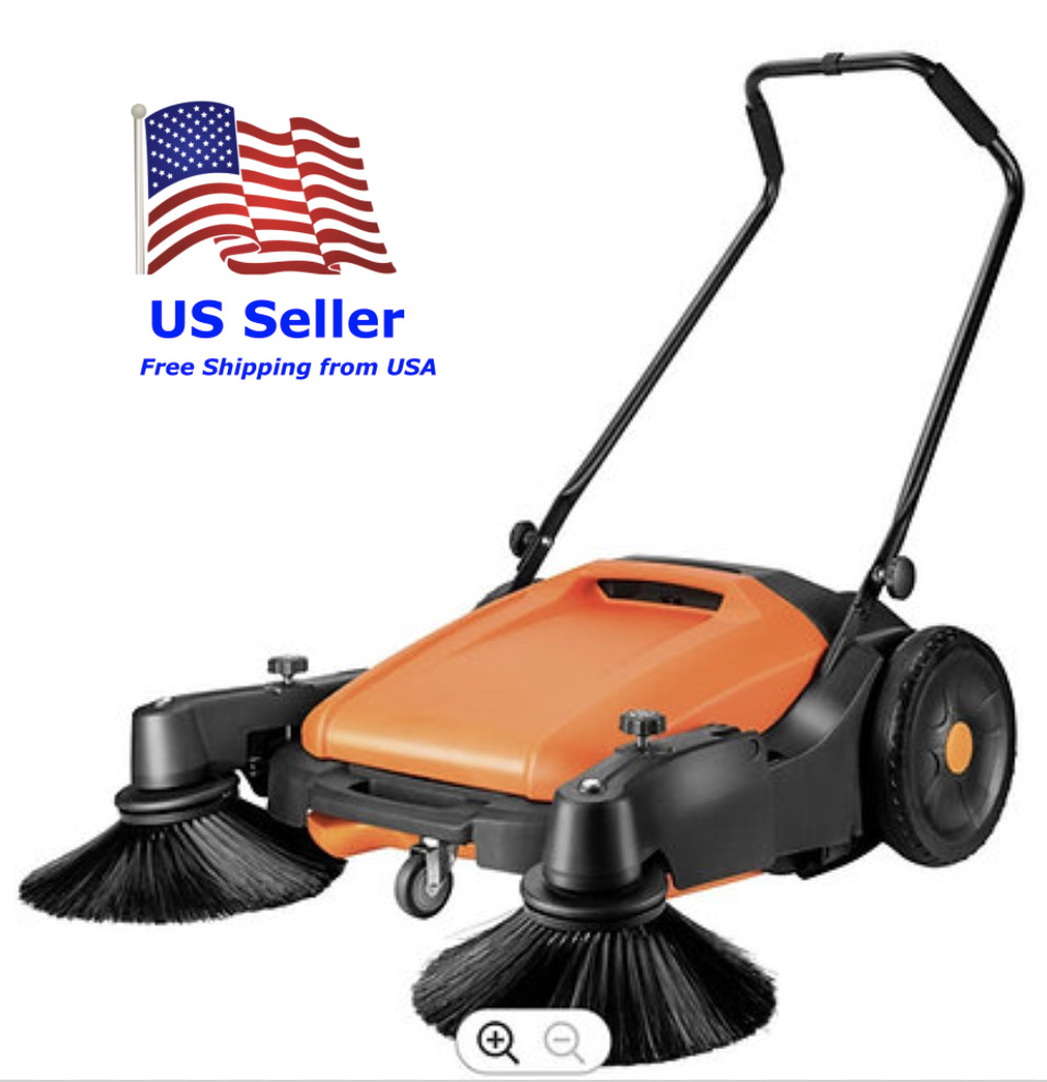Industrial Floor Sweeper, Dual Side Brooms,39″ Walk-behind Floor Sweeper, C38