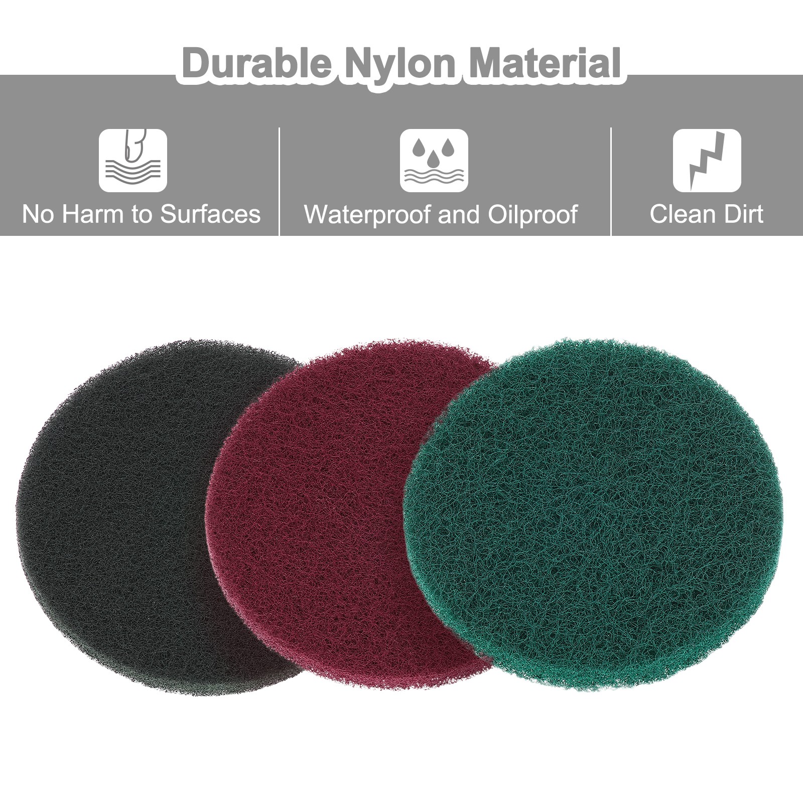 27 Pcs 5 Inch Hoop Scrubbing Pad 240/400/800 Grits Pads, Green/Red/Grey