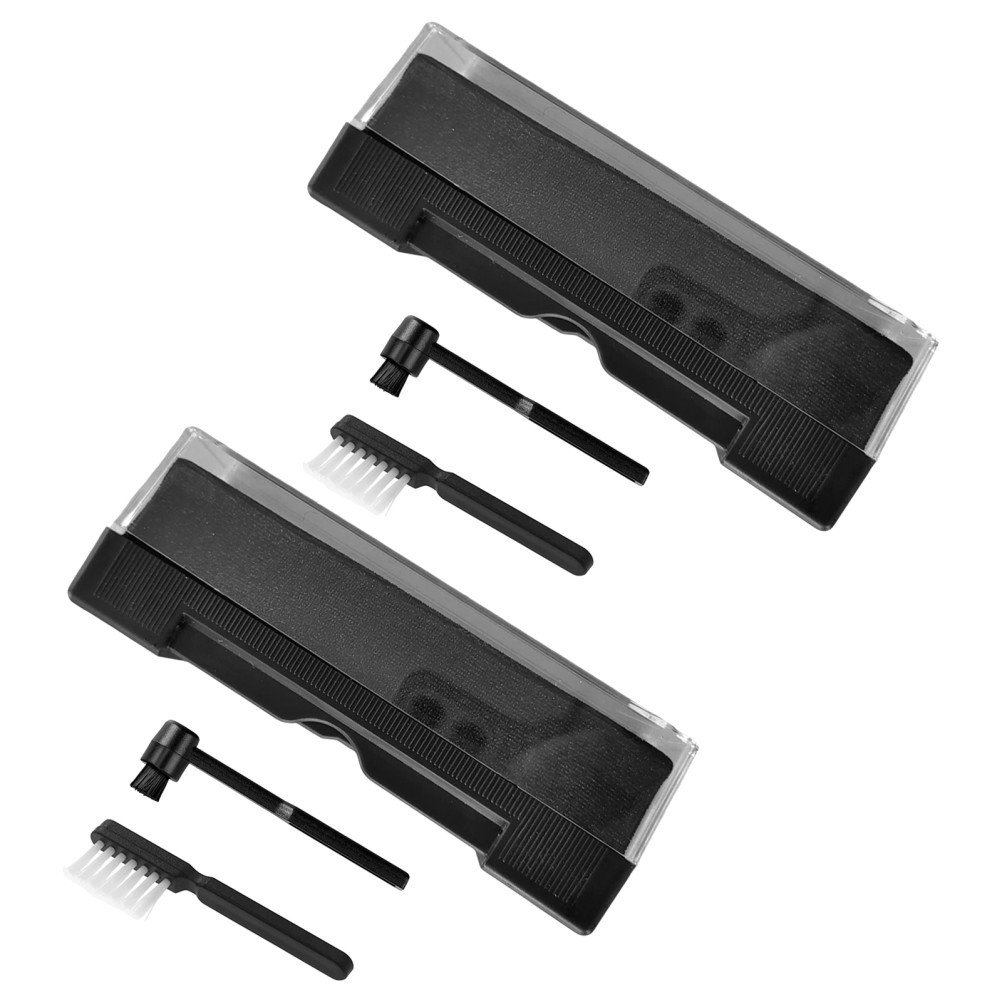 2 Sets Reusable Vinyl Record Care Kit Black Anti Static Stylus Cleaner Brushes
