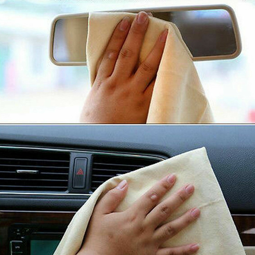 90X60CM Natural Chamois Leather Car Cleaning Cloth Genuine Leather Wash Suede Ab