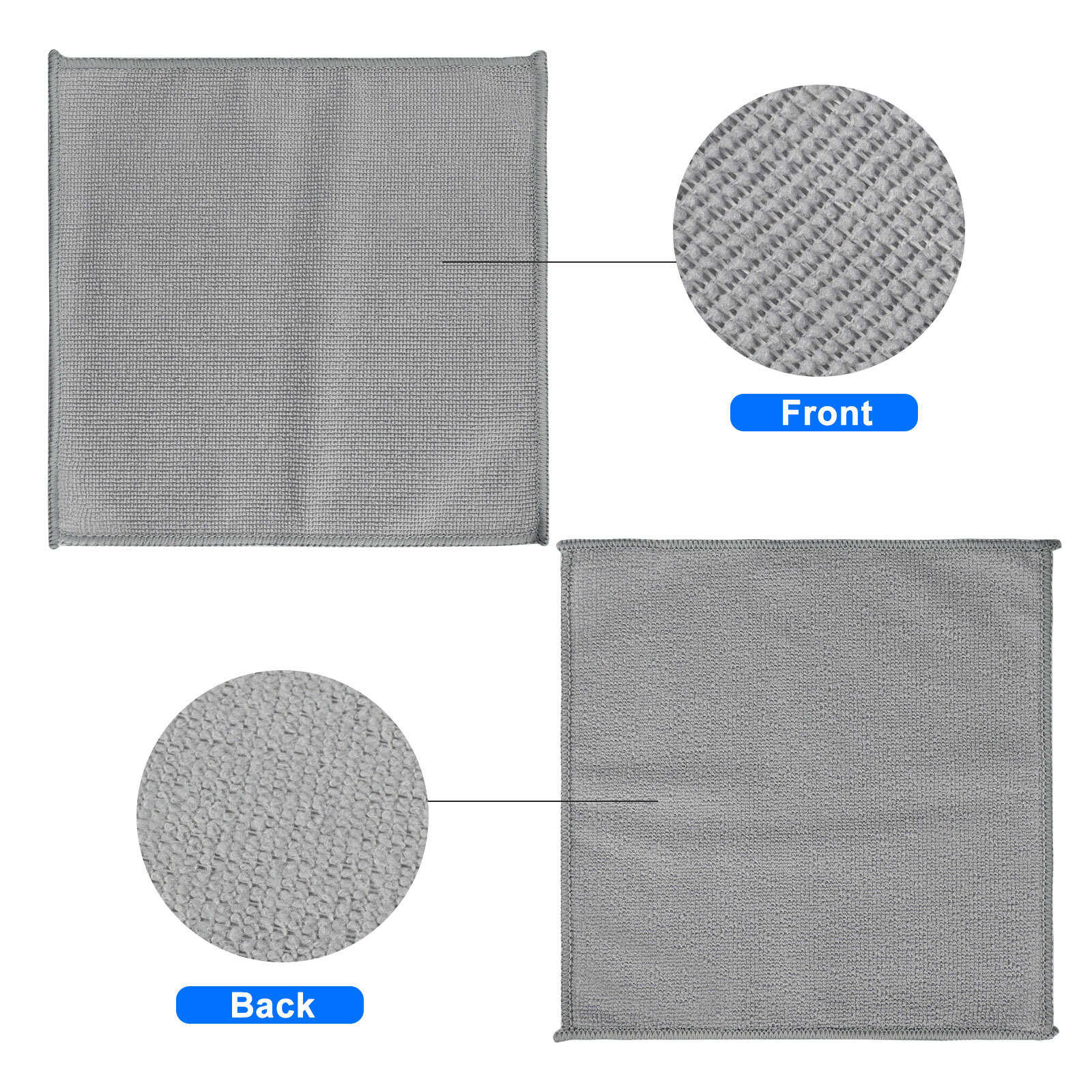 24Pcs Microfiber Cleaning Cloth 25cmx25cm Reusable Towels for Car Kitchen Glass