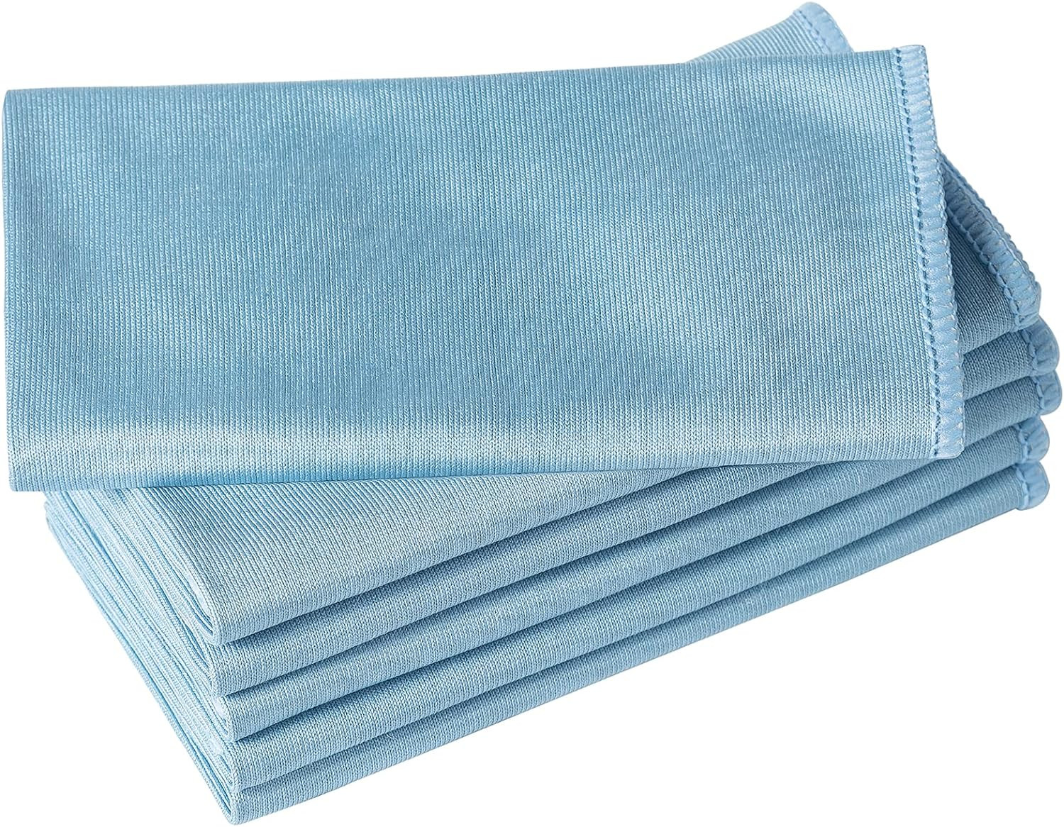 Puomue 6 Pack Microfiber Glass Cleaning Cloth, 16 Inch X 16 Inch, Lint Free Quic