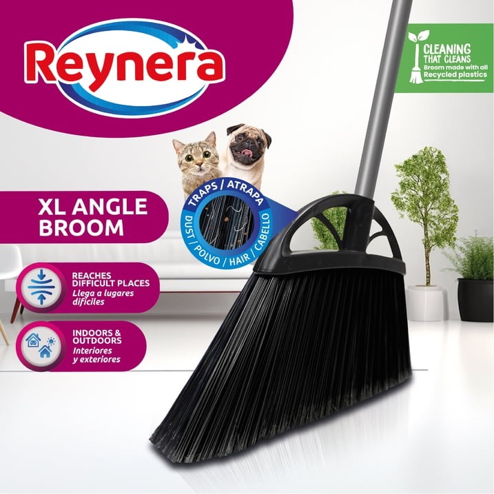 Reynera XL Angle Broom, 13 in, Black, 1 Count