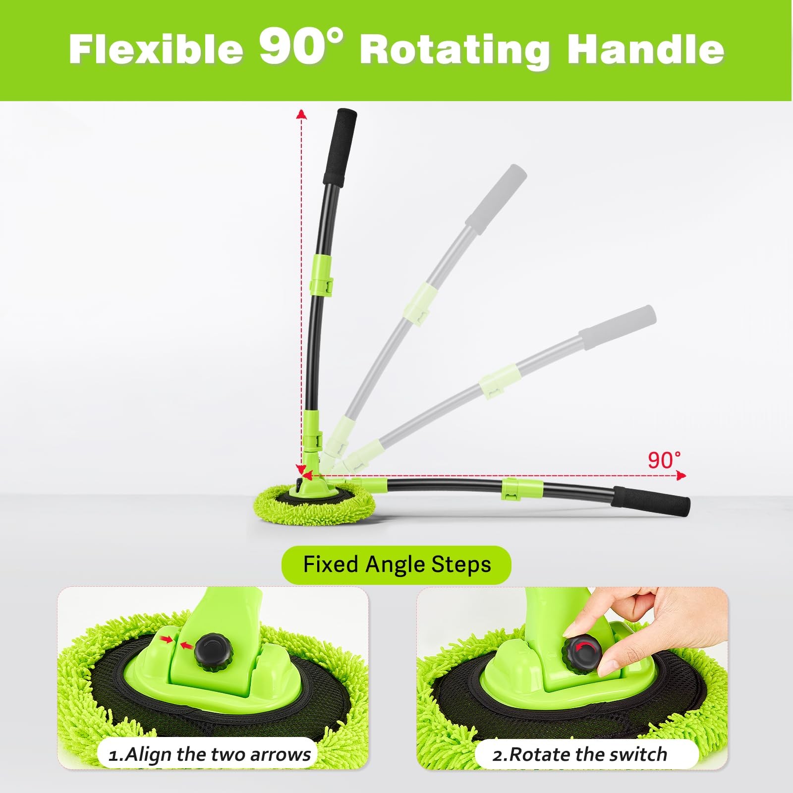 7-in-1 Car Wash Brush Kit with 15° Curved Long Handle for Cars