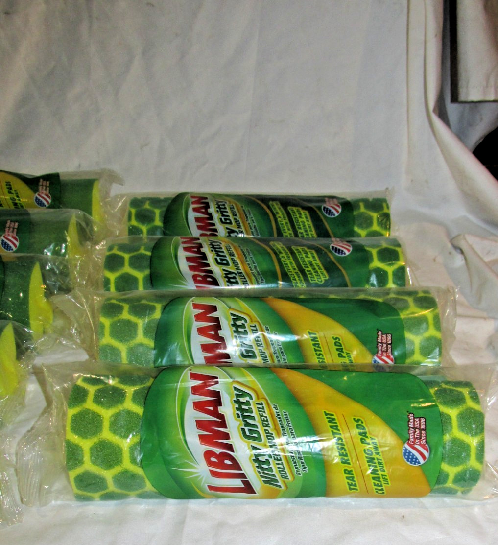 10 Libman Nitty Gritty 10 In. Sponges Roller Mop Refills #02011 New Sealed