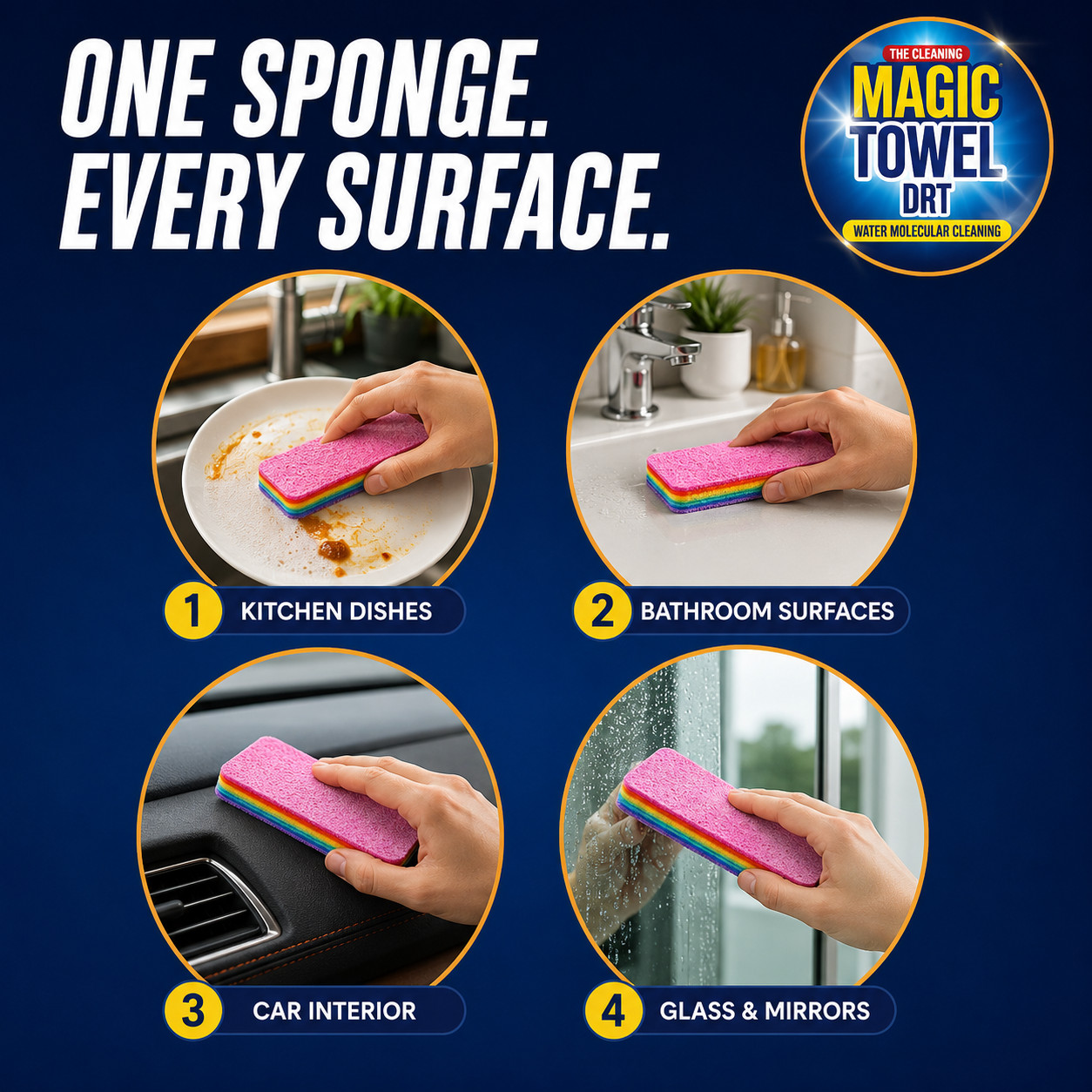 12-Layer Sponge Multi-layer Cleaning magig Towel Sponge Super Absorbent Kitchen