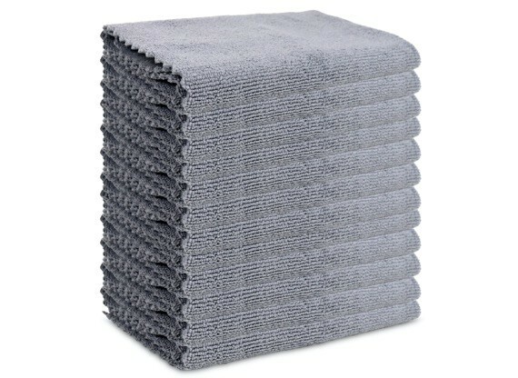 Microfiber Edgeless Towel 12 Pack – Zigzag Border, Lint Free 16×16 Cloth Rag