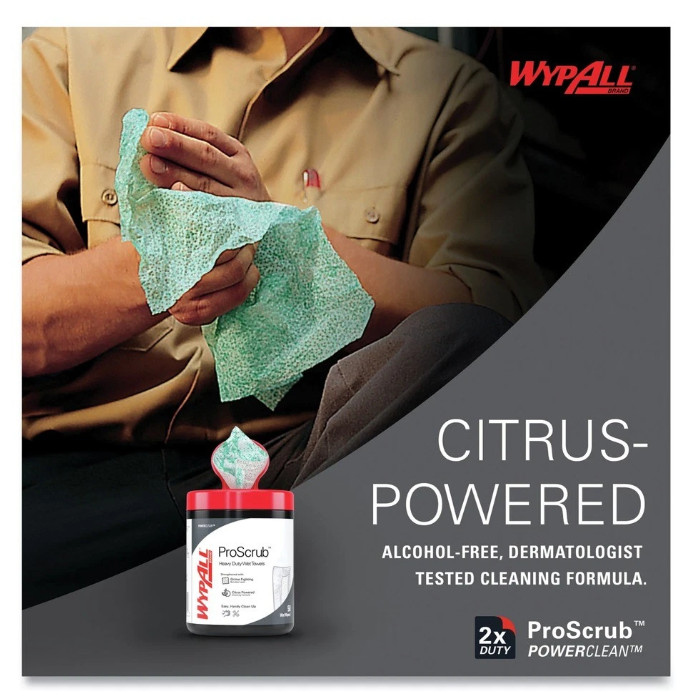 WypAll 91371CT 9.5″ x 12″ Pre-Saturated Wipes – Citrus Scent/Green (6/CT) New