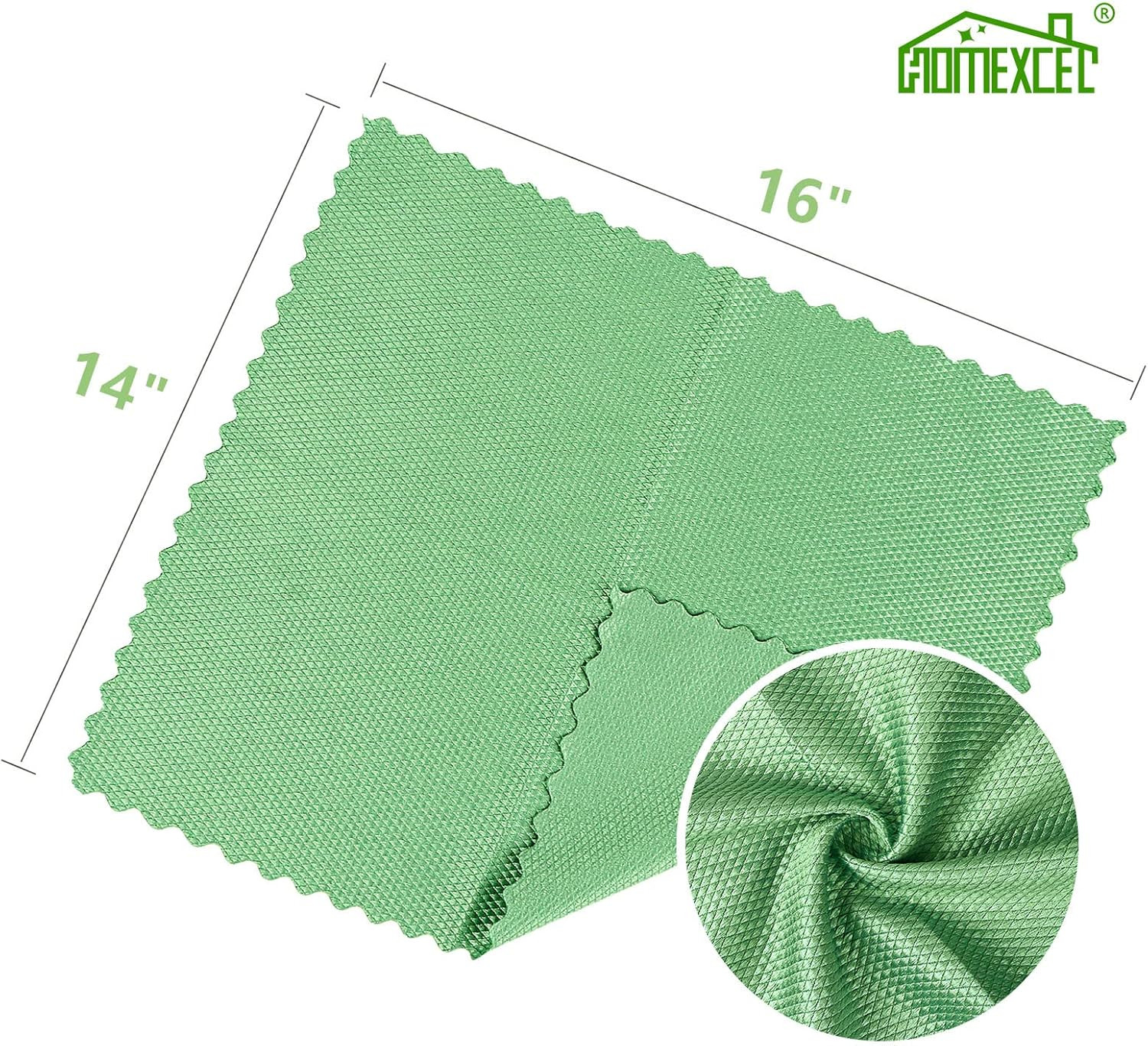 HOMEXCEL Microfiber Glass Cleaning Cloths-6PK 16×14 Lint Free Window Cleani…