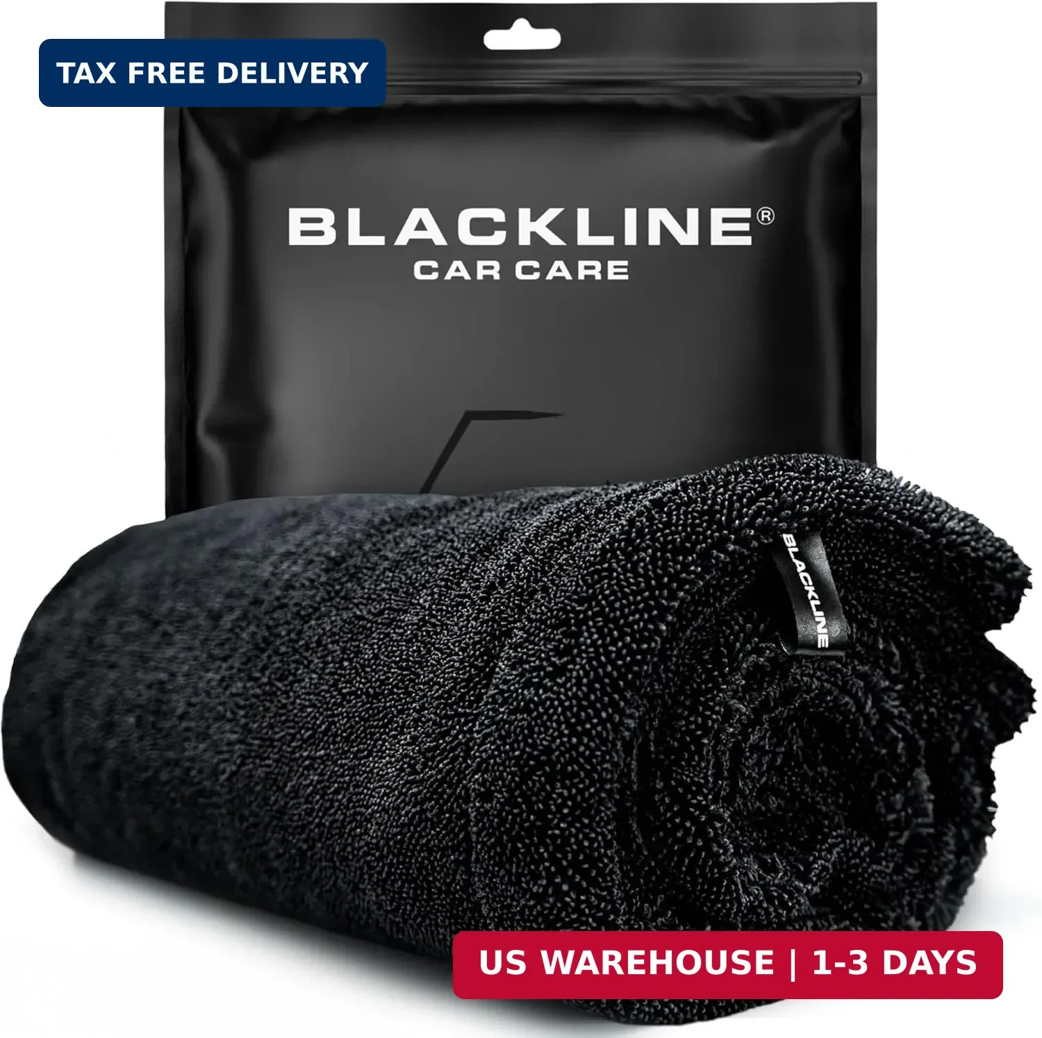 Blackline 24″x36″ Twisted-Loop Car Drying Towel, 1300GSM, Streak Free, Lint Free