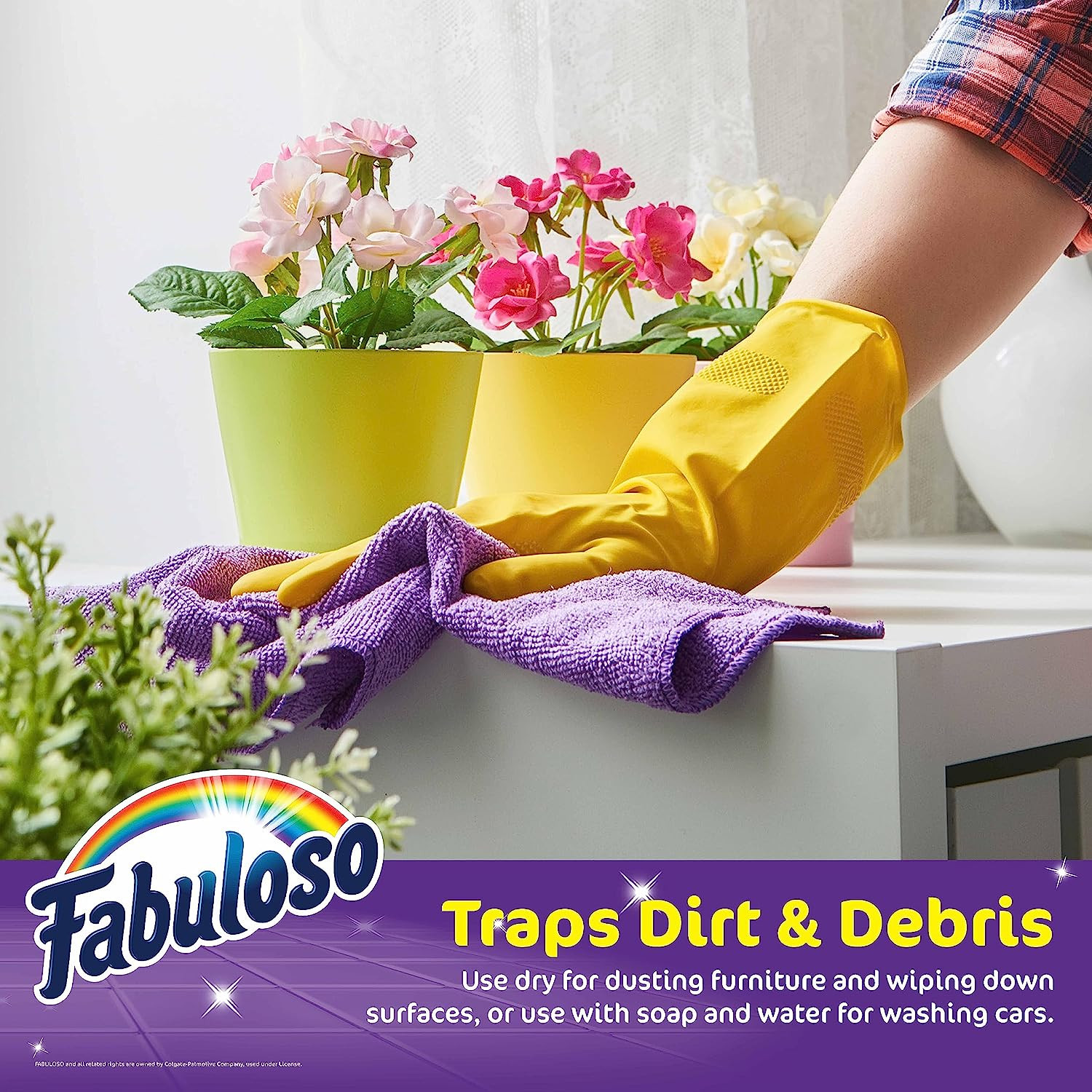Microfiber Cleaning Cloths for Home & Car, Lint-Free Scratch-Free Rags for Glass