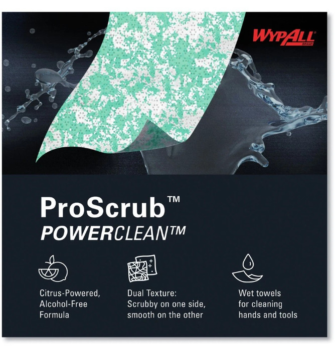 WypAll 91371CT 9.5″ x 12″ Pre-Saturated Wipes – Citrus Scent/Green (6/CT) New