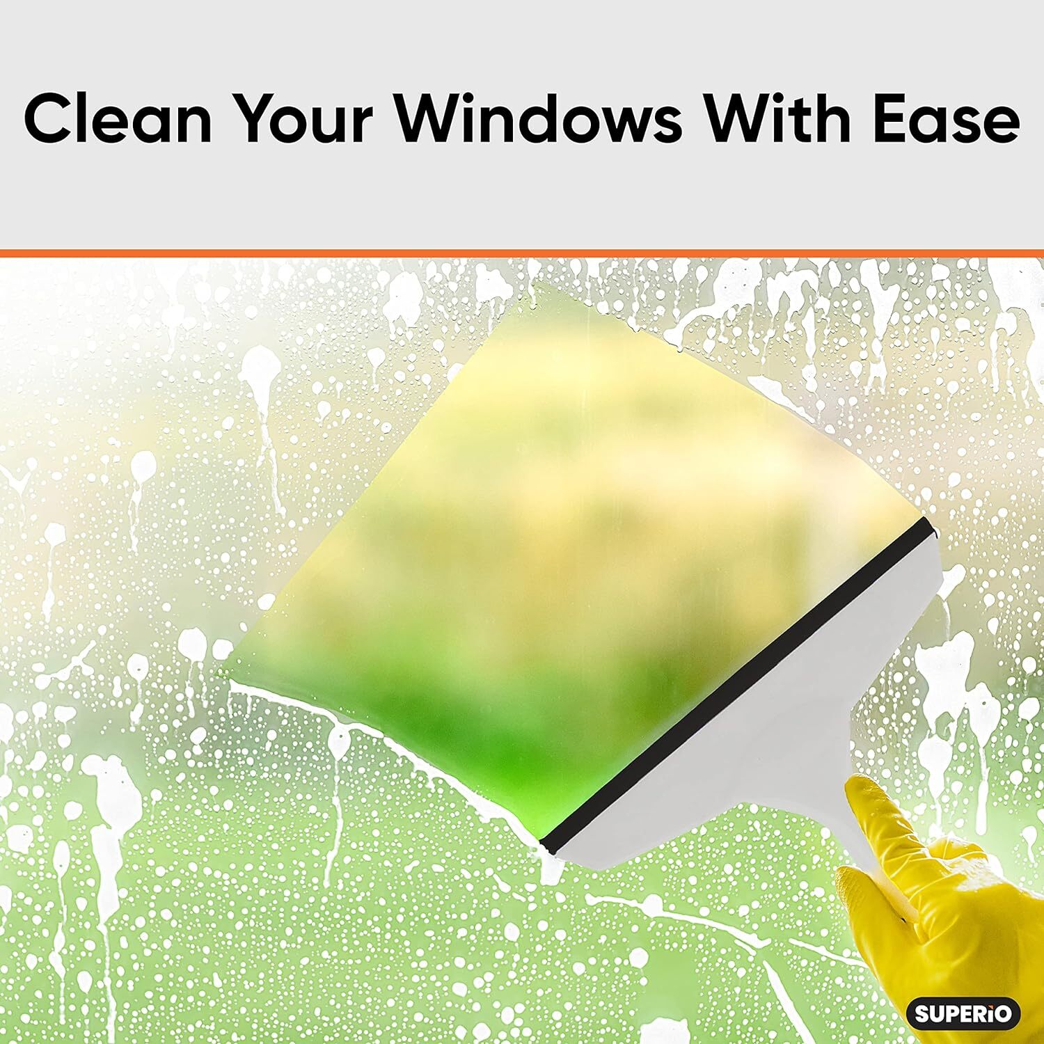 Superio 6″ Window Rubber Squeegee with Hanging Loop, 2 Pack, Red and Gray