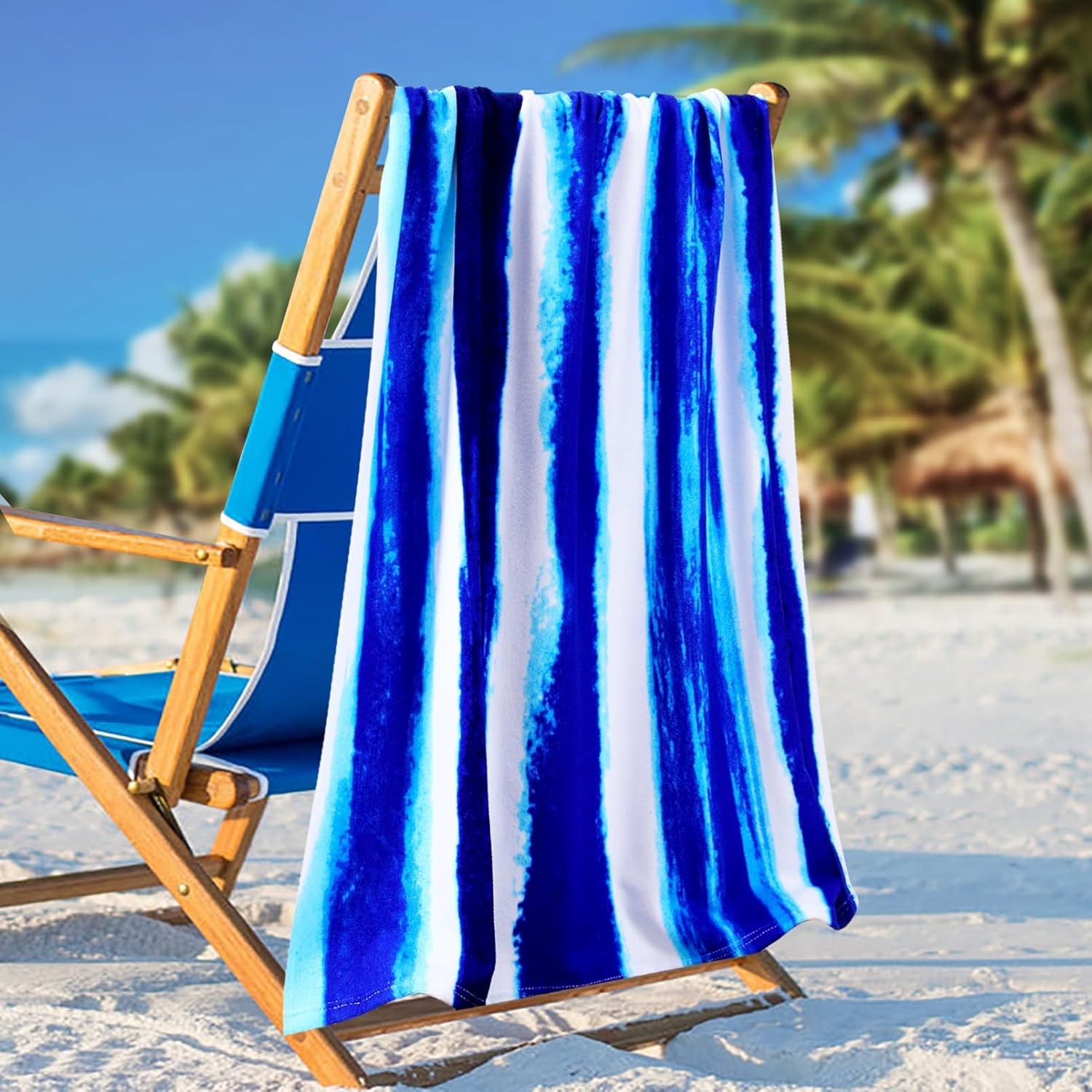 Oversized Terry Beach Towel 36 x 72 in Soft Extra Large Big Pool Swim Towels for