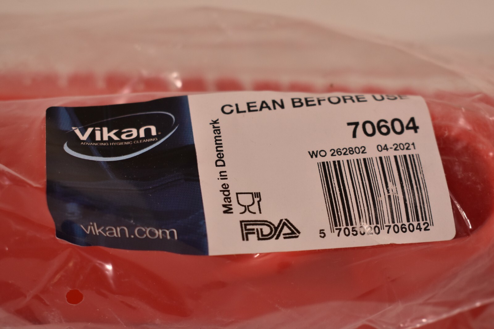 Vikan 70604 12″ Deck Wall Scrub Stiff Red Polyester Replacement Brush Head