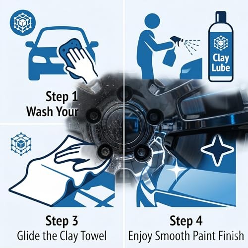 NADUSEP Clay Towel for Auto Detailing – Synthetic Clay Bar Towel 12” x 12” –