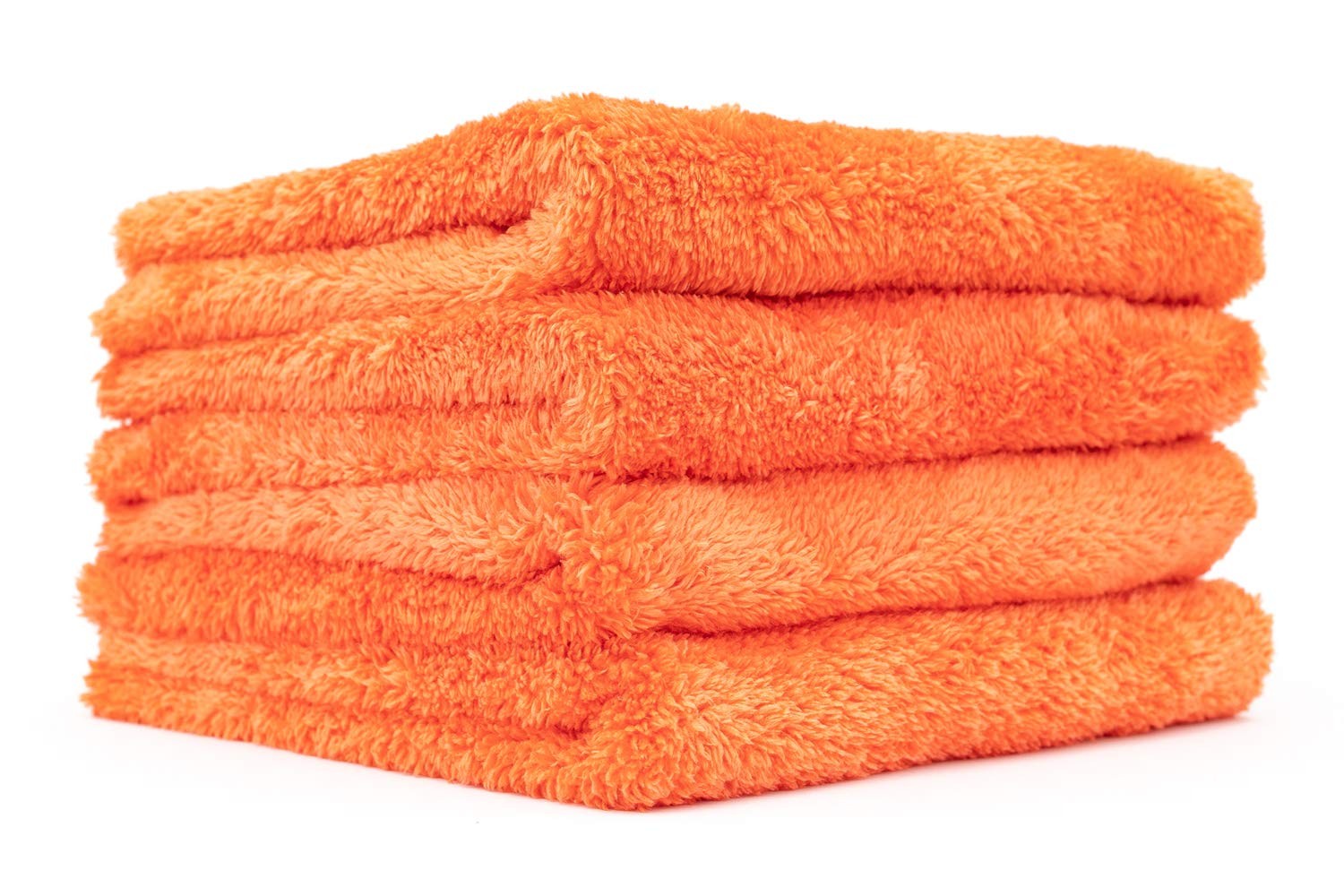 Premium Orange Microfiber Detailing Towel 16X16in Tagless Edgeless 4 Pack