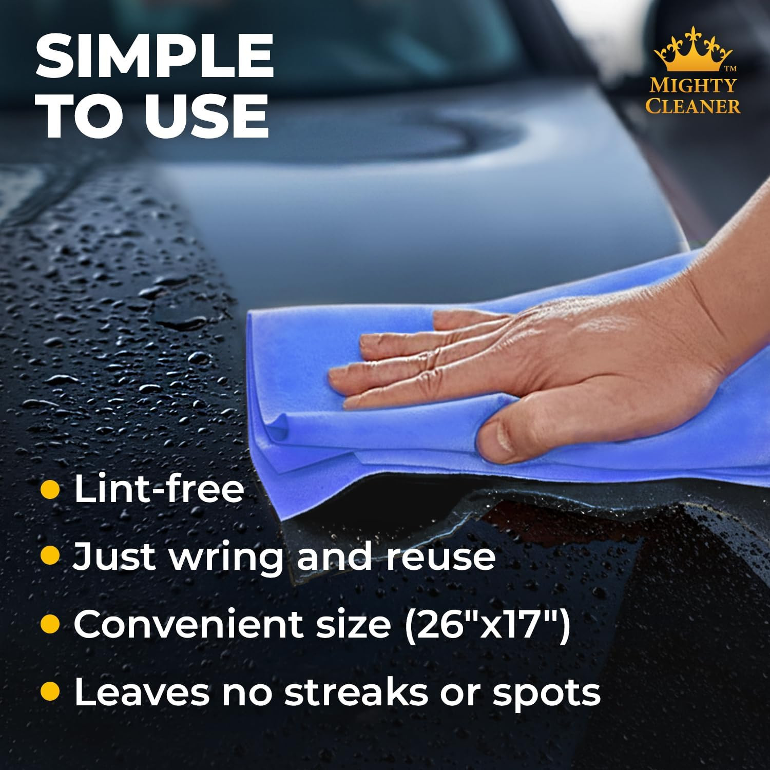 Premium 2Pk +1 Free Shammy Cloth for Car Drying – 26″X17″ – Super Absorbent