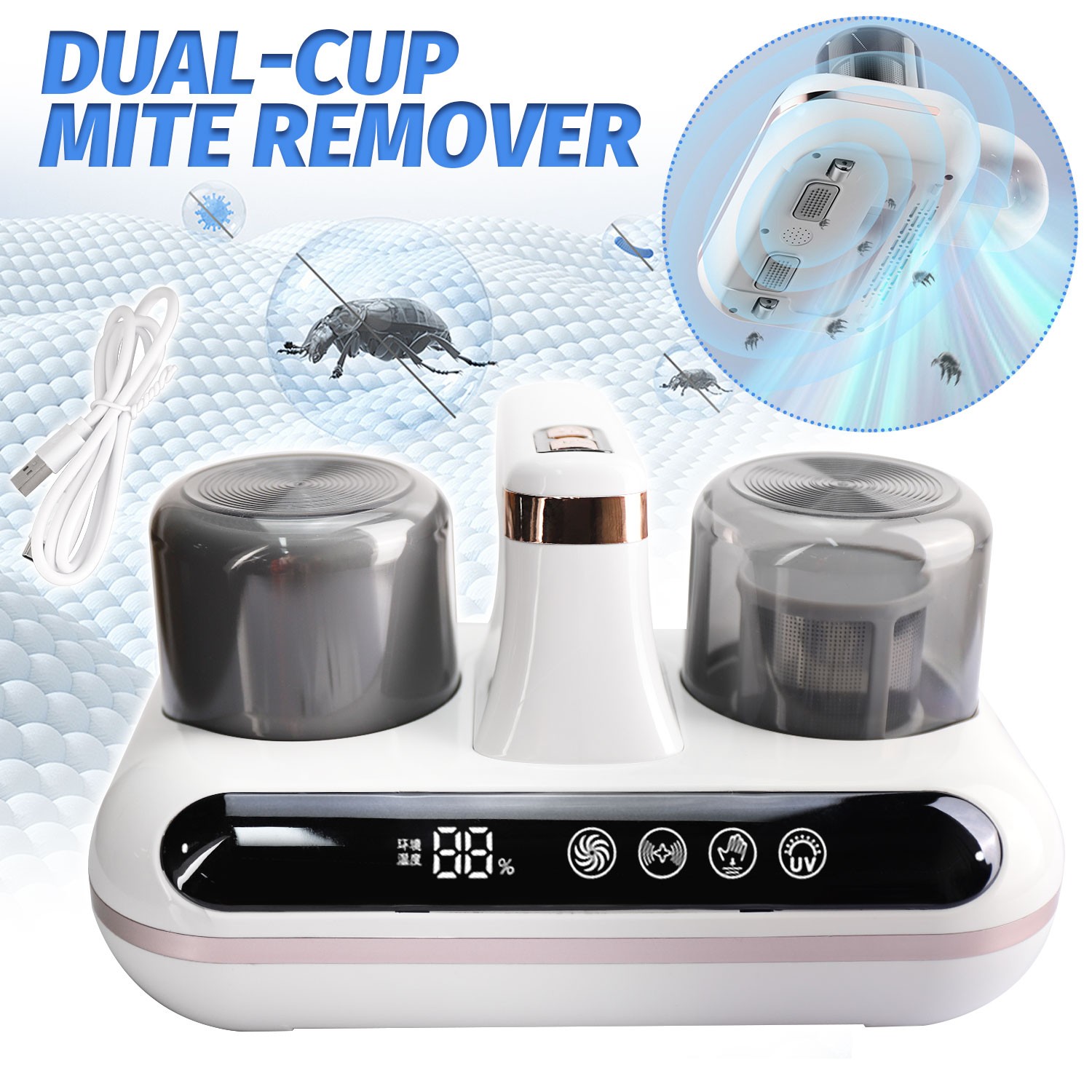 UV Mattress Vacuum Cleaner Handheld Bed Sofa Carpet Vacuum Cleaner