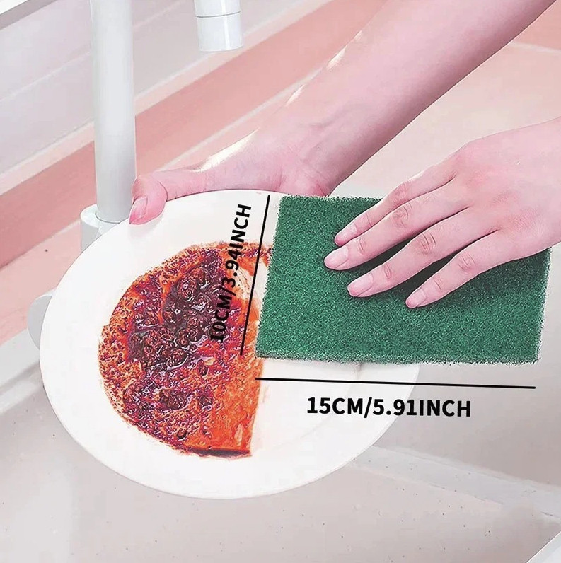30pcs Grit-Free Scrub Pads Scratch-Free Kitchen Cleaning Sponges Set – NEW