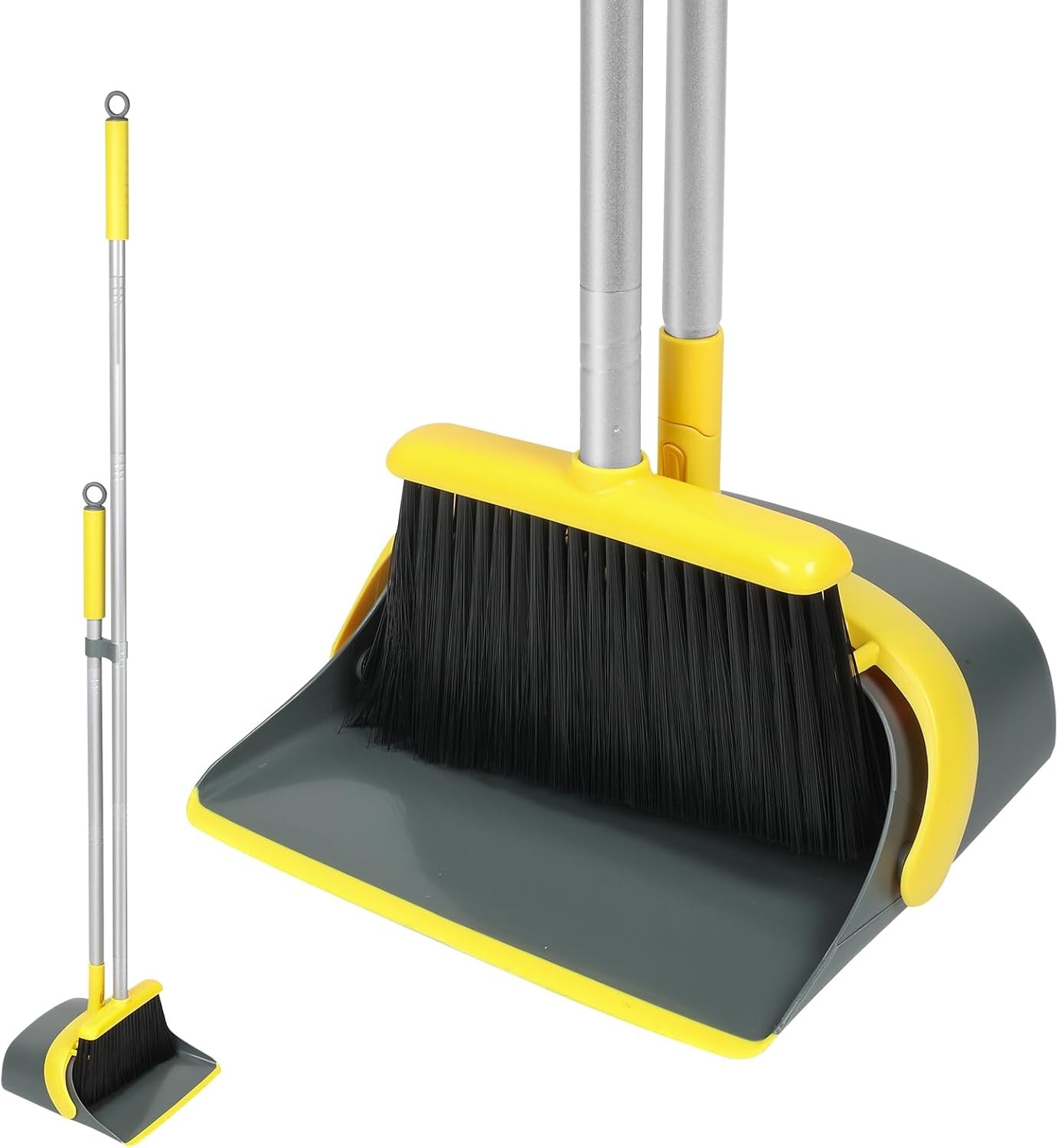 Broom & Dustpan Set W/ 54 Inch Long Handle Perfect Dust Pan & Brush Combo Home