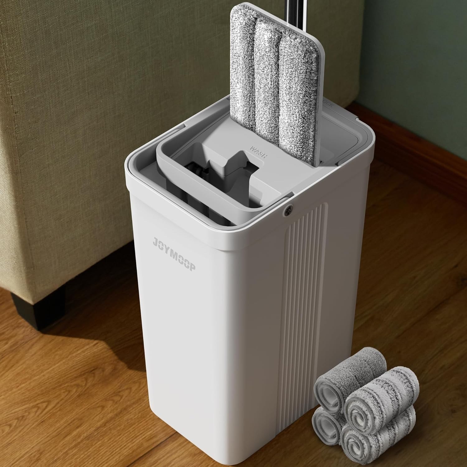Simplified Mopping with Adjustable Stainless Steel Handle//
