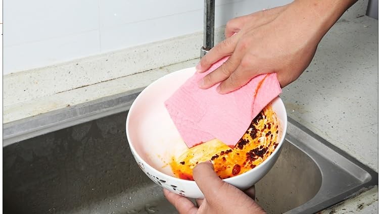 Reusable Cleaning Cellulose Sponge Cloths Absorbent Wipes Clean Kitchen Car Dish