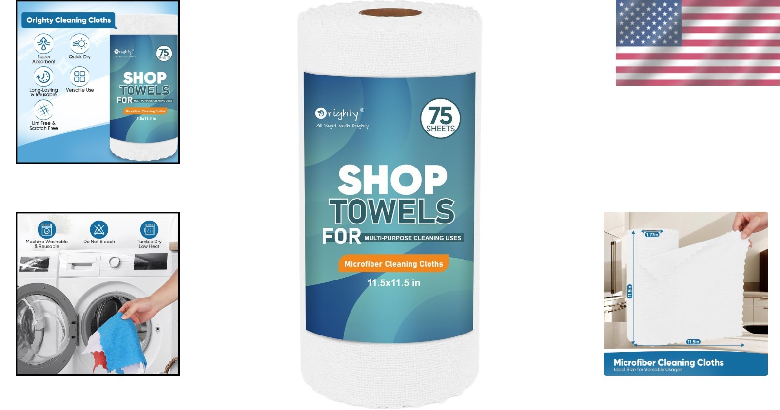 Versatile 75-Pack Microfiber Cleaning Rags – Perfect for Home & Automotive Use