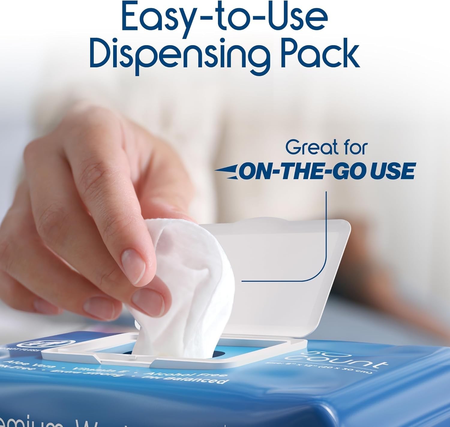 Inspire Adult Wet Wipes, Wash Cloths | Adult Wipes 8″x12″ (50 Count (Pack of 1