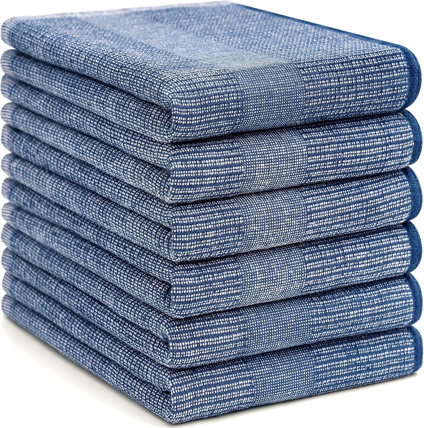 6 Toallas Paños De Limpieza 18×28 Cotton Para Cocina Lavar Plato Absorbente NEW