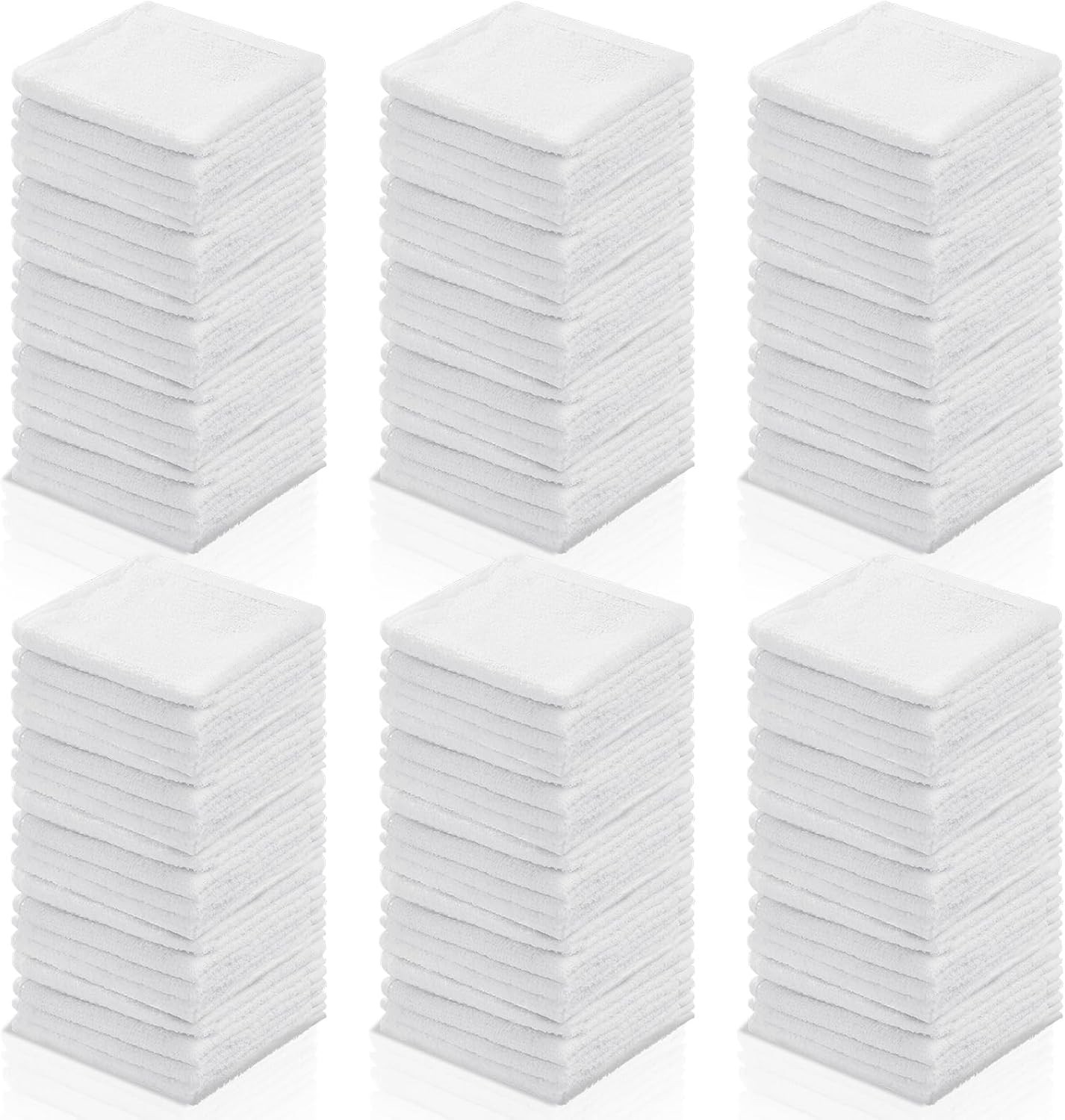 200 Pcs White Cotton Cleaning Cloths, 25×25 cm, Reusable Bulk Pack