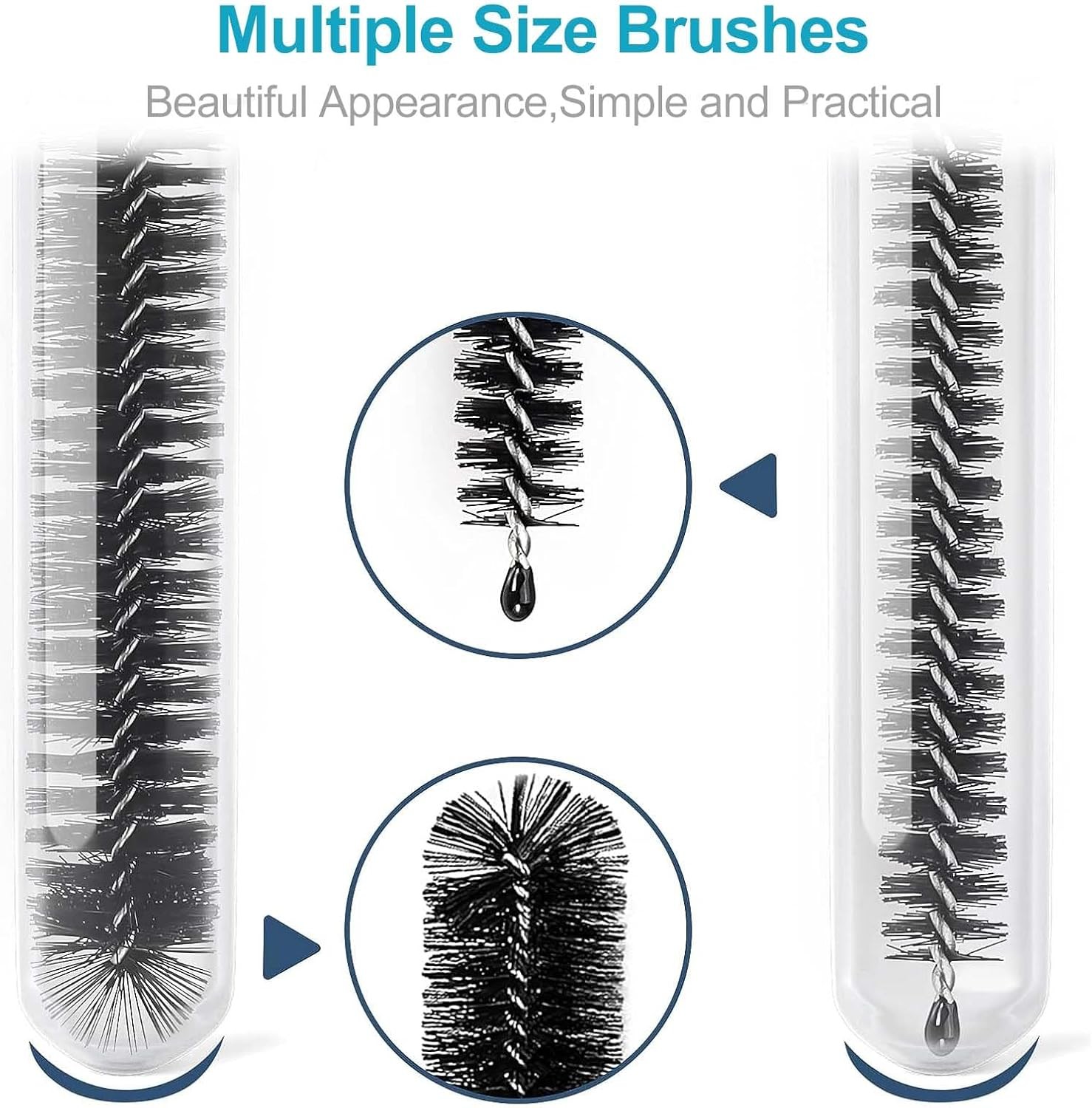 Nylon Straw Brush Cleaner Bottle Tube Pipe Small Long Cleaning 10Pcs Set USA