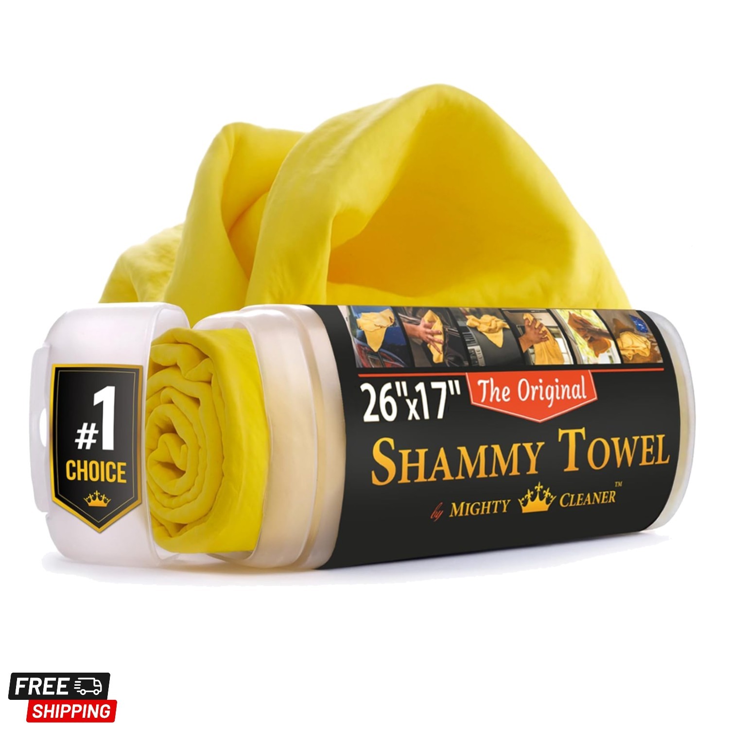 Shammy Cloth for Car Drying – 26”x17” – Super Absorbent Chamois Towel for Car…
