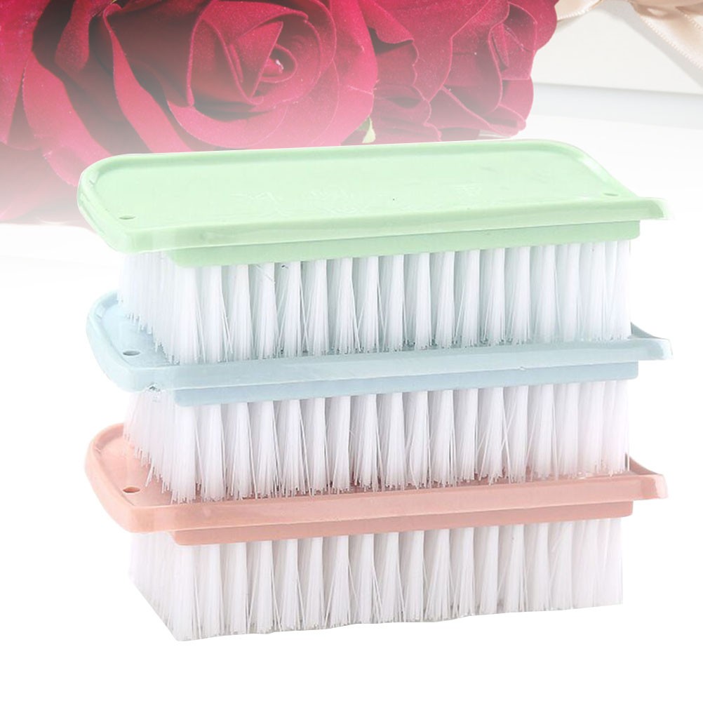 3Pcs Reusable Multi Use Cleaning Brush Plastic Handle Assorted Colors