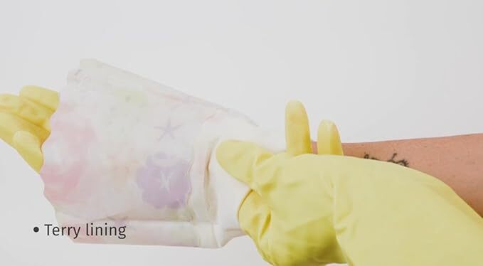 2 PAIRS Household Gloves Latex Free Cleaning Gloves Soft Lining Long Grip 15″