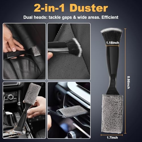 8-Piece Car Interior Detailing Kit – 160g Non-Sticky Gel (128% More Than 70g),