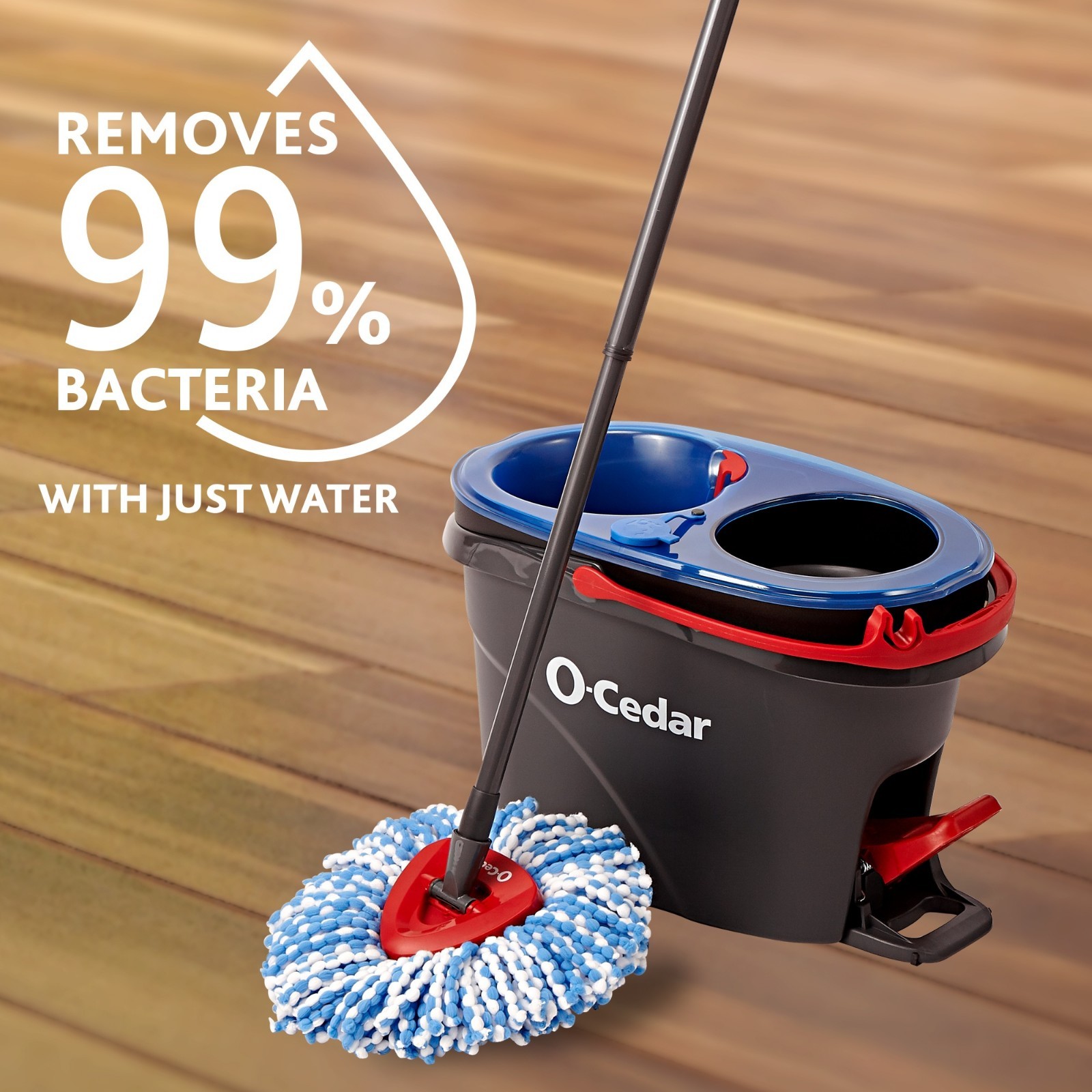 O-Cedar RinseClean Spin Mop With 2-Tank System and Microfiber Mop Head