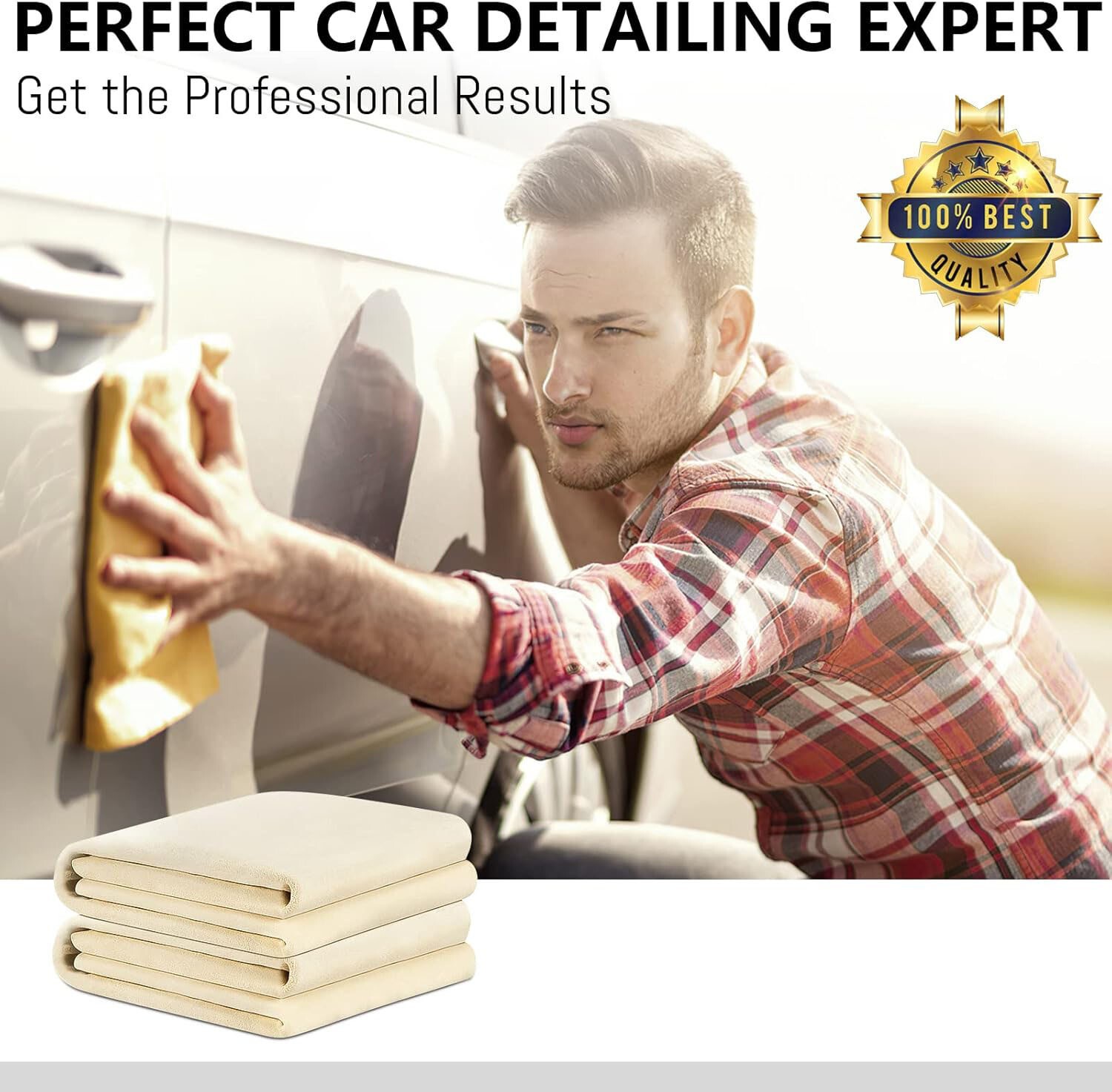 Car Cleaning Cloth Washing Absorbent Drying Shammy Towel Natural Chamois Leather