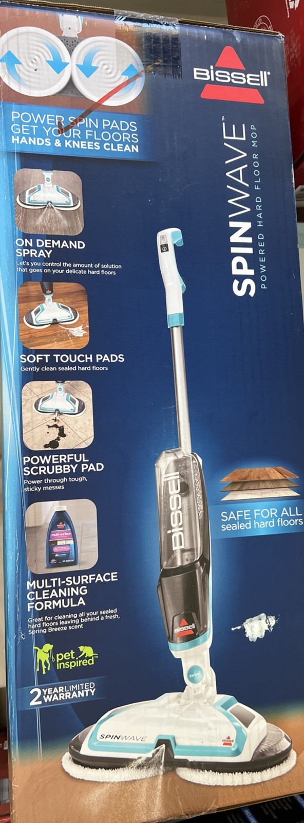 Hard Floor Electric Powered Mop Clean and Polish Tile Scrub Laminate Wood Floor