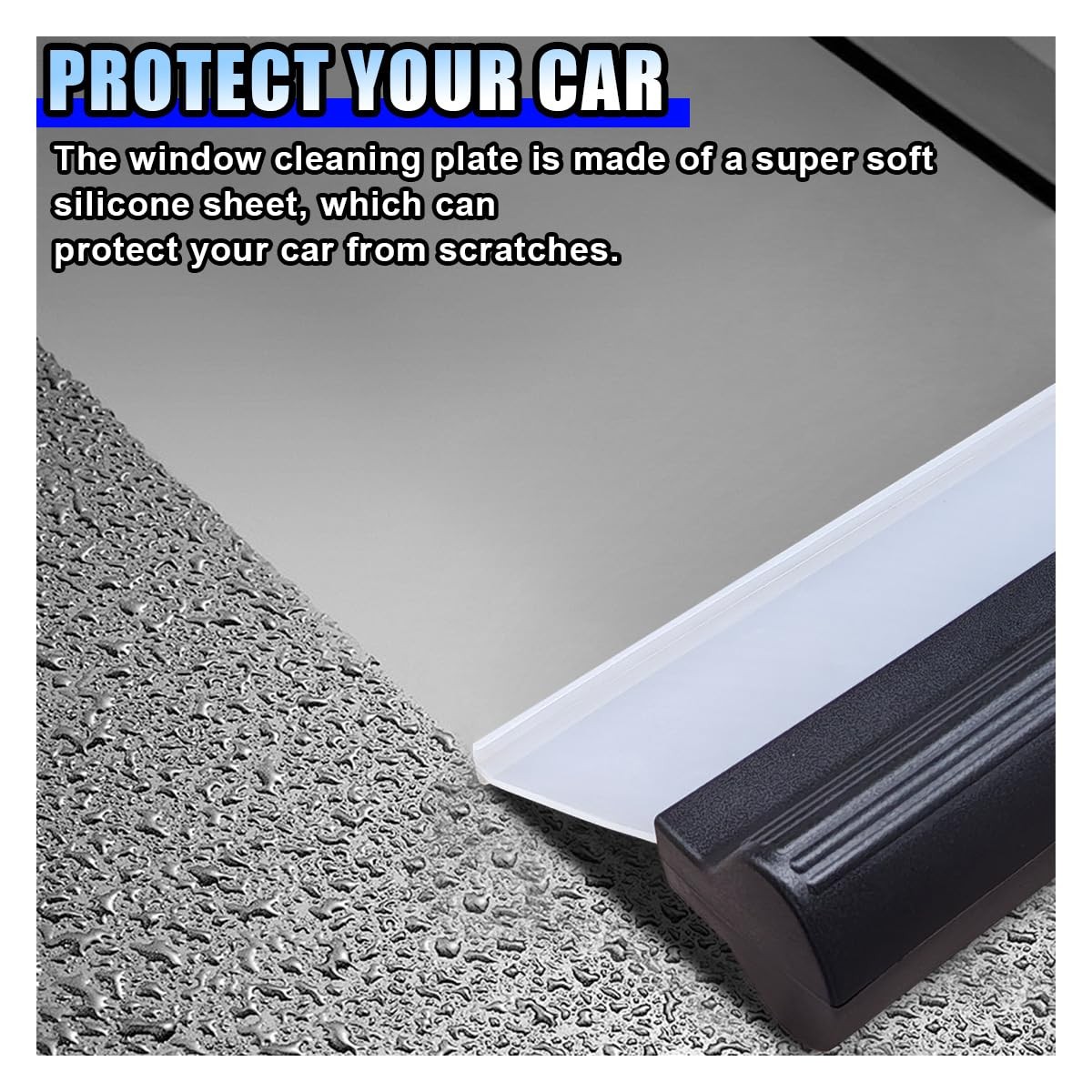 2PCS Automotive Squeegee, 10 Inch T-Bar Water Blade 10inch, Black&white