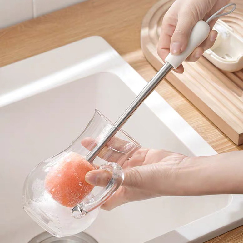 3 in 1 Portable Scalable sponge cup brush, Cup Cover Cleaning Brush Household