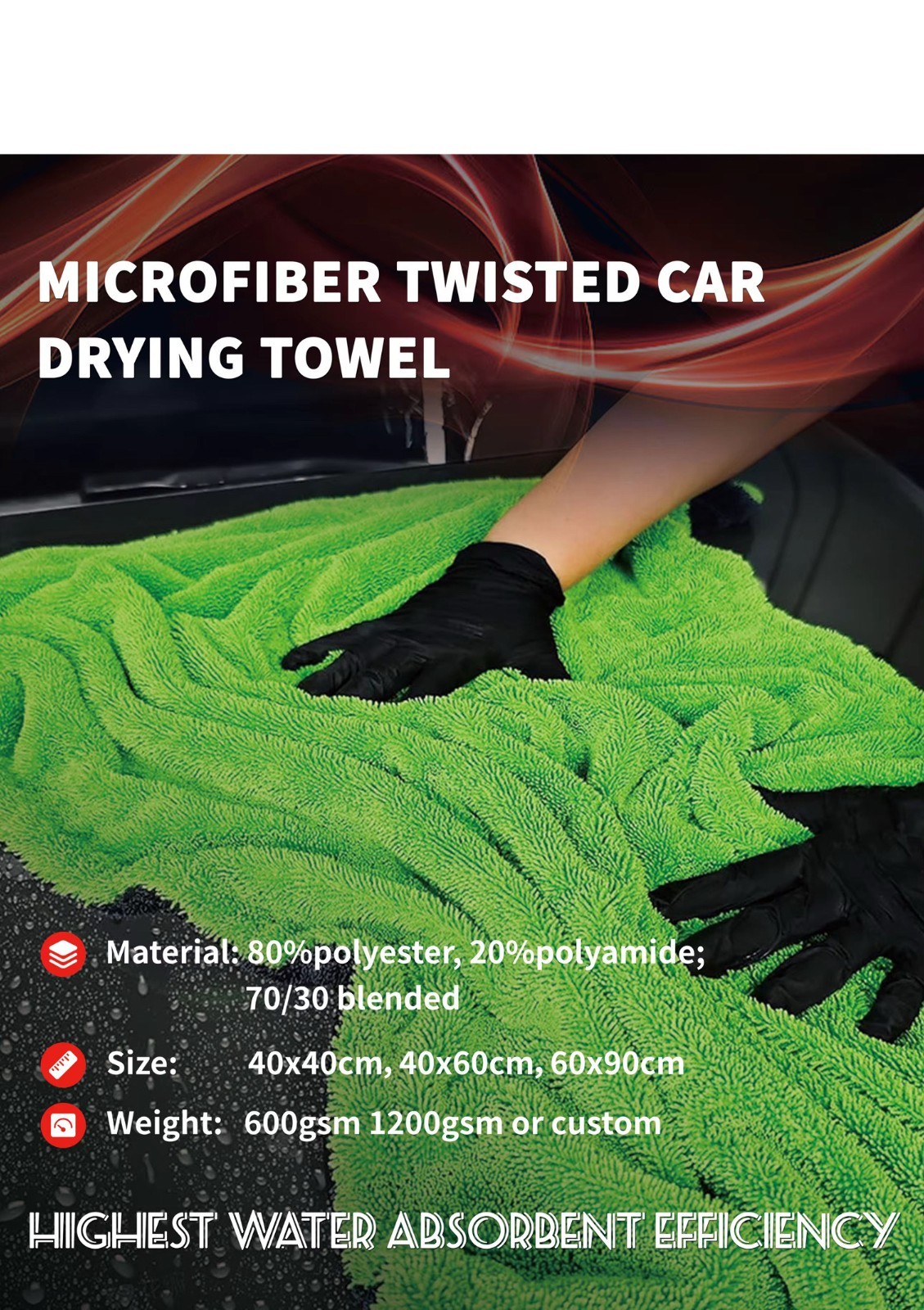 Ultra Plush 1200GSM Microfiber Towel – Scratch-Free Detailing Rag for Deep Clean