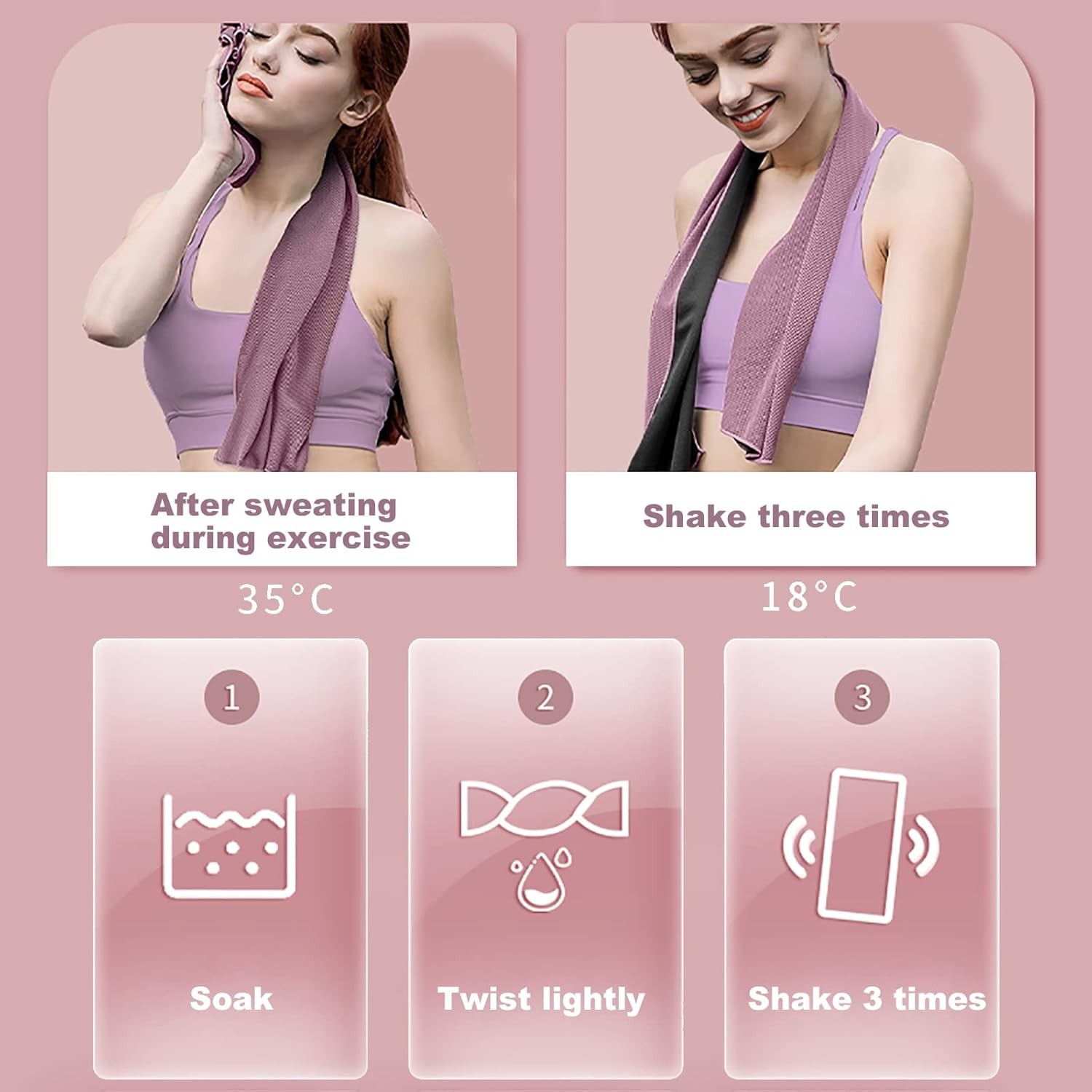 Pack of 60 Cooling Towel 40×12” Ice Towel for Neck and Face Microfiber Chilly