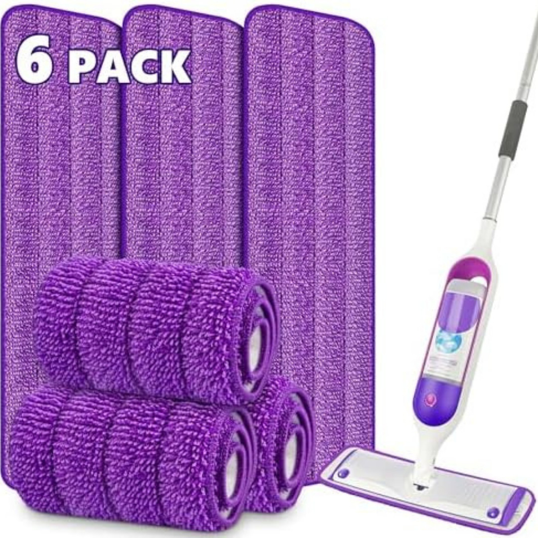 6 Pack Reusable Mop Pads for Swiffer PowerMop, Power Mop Pads 15” Microfiber Re