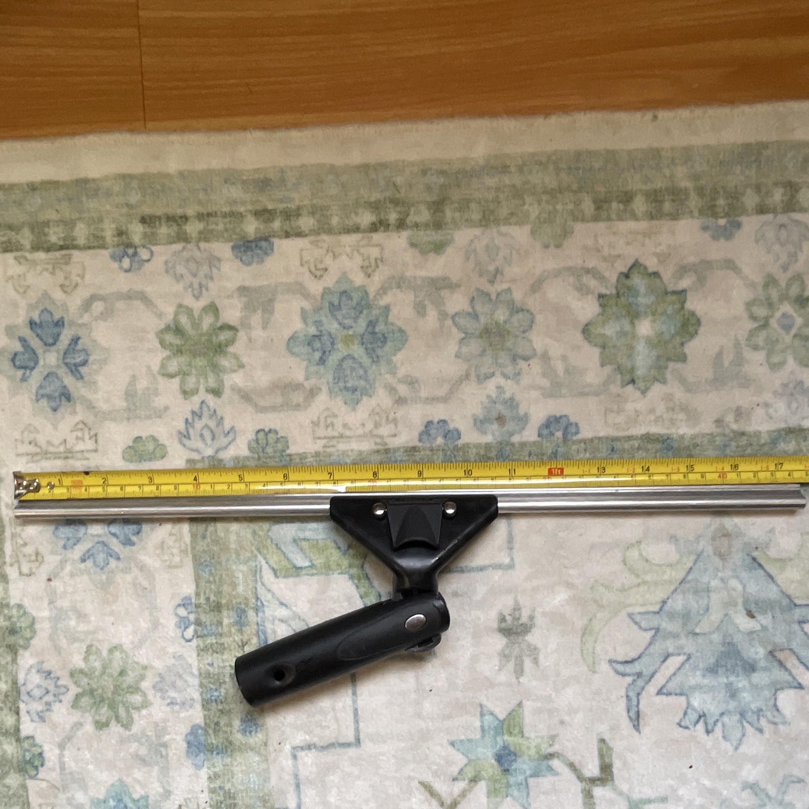 Ettore 18 in Adjustable Window Squeegee Black Plastic Handle Silver Metal Head