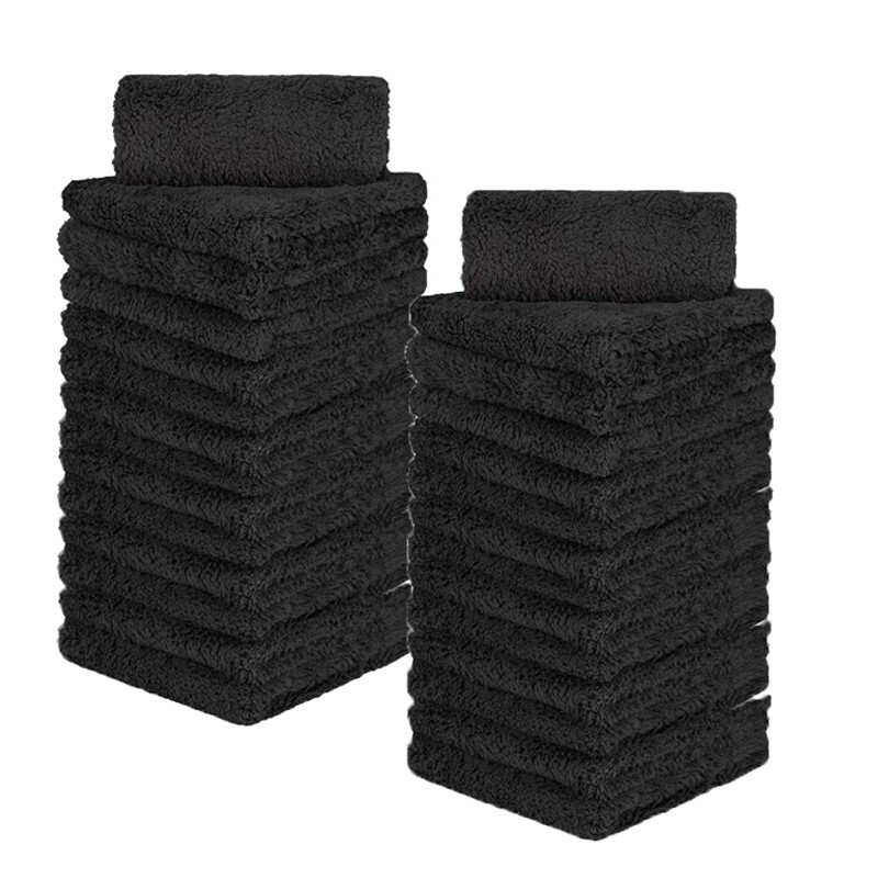 24 Pcs Edgeless Plush Microfiber Car Drying Towels Wash Buffing Detailing 16×16″