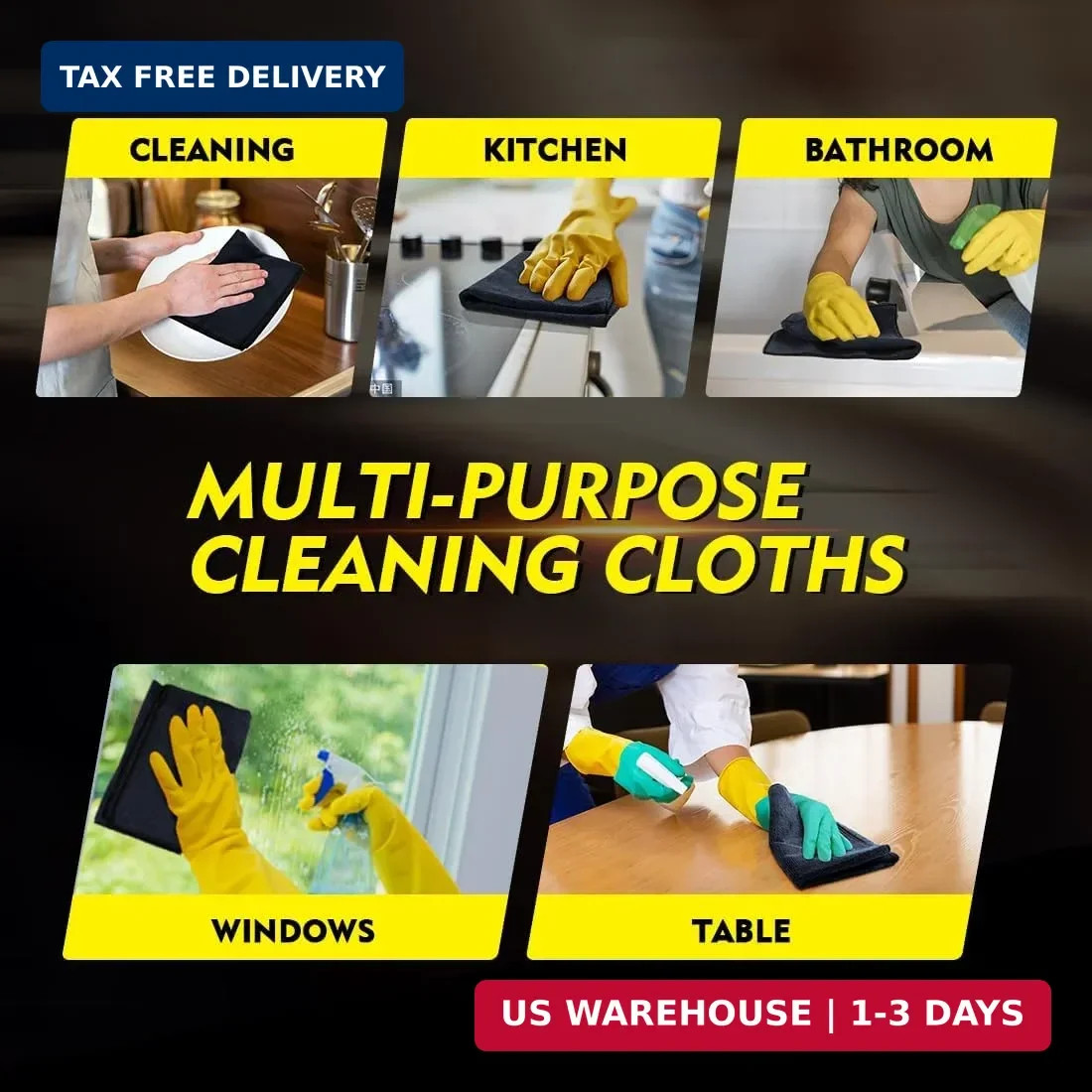 Microfiber Cleaning Cloth Set of 20 Towel Rag Car Polishing Detailing No-Scratch