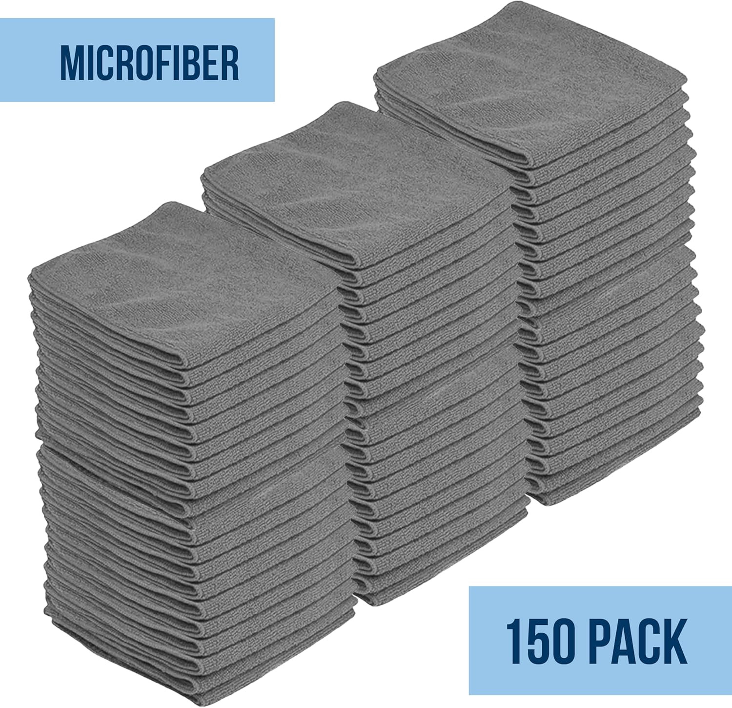Microfiber Cleaning Cloth 11.5″ X 11.5″ 150 Pack – Edgeless Microfiber Towels fo